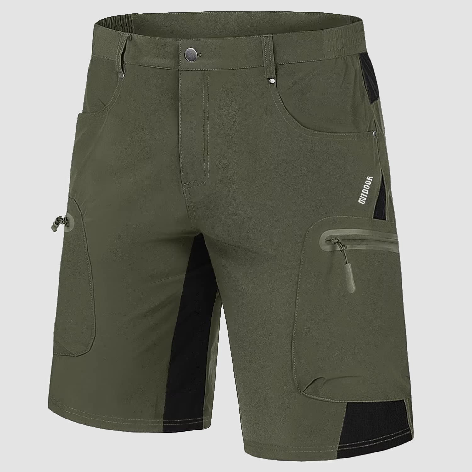 Green Men's Quick Dry Cargo Shorts - MAGCOMSEN #Color_Green