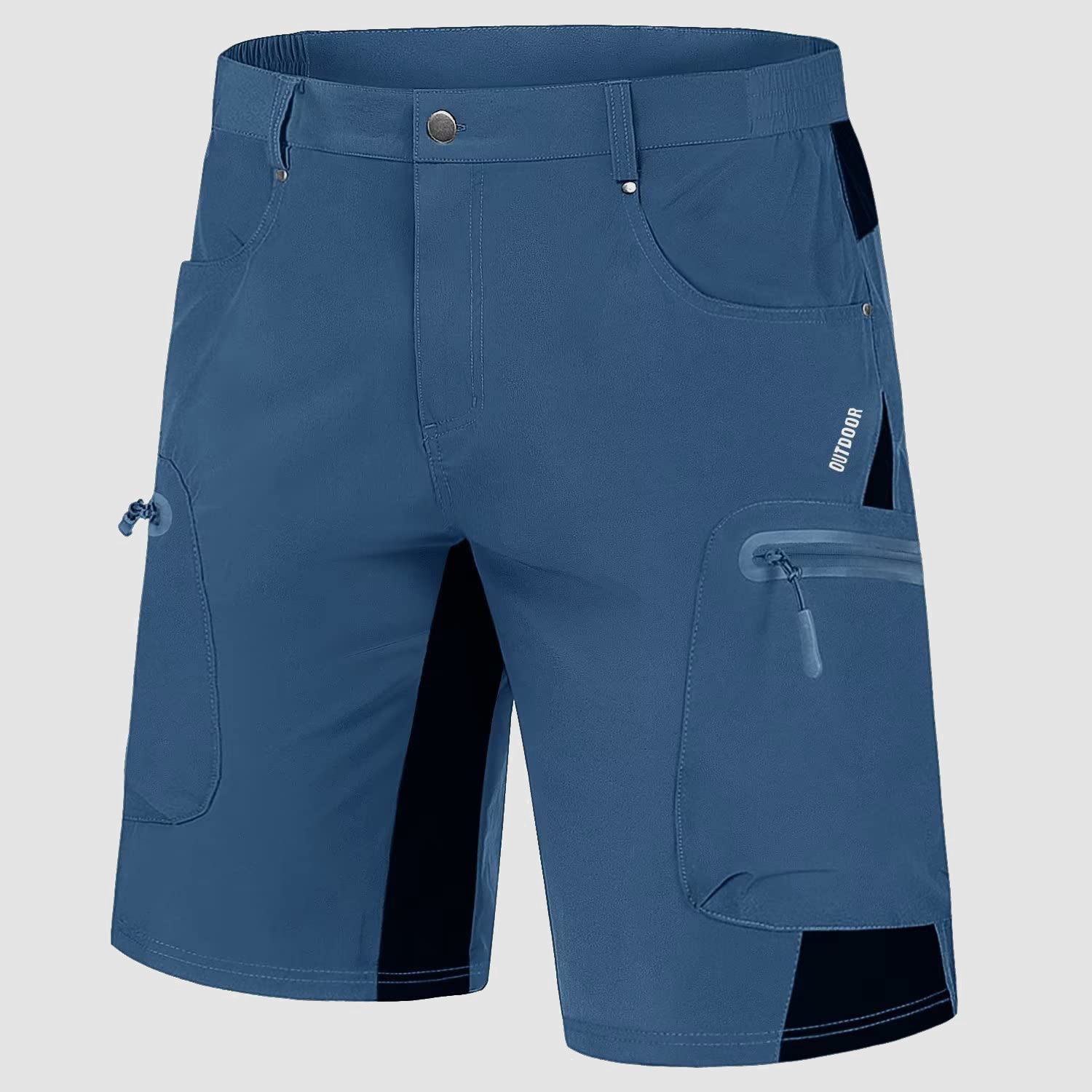 Blue Grey Men's Quick Dry Cargo Shorts - MAGCOMSEN #Color_Blue Grey