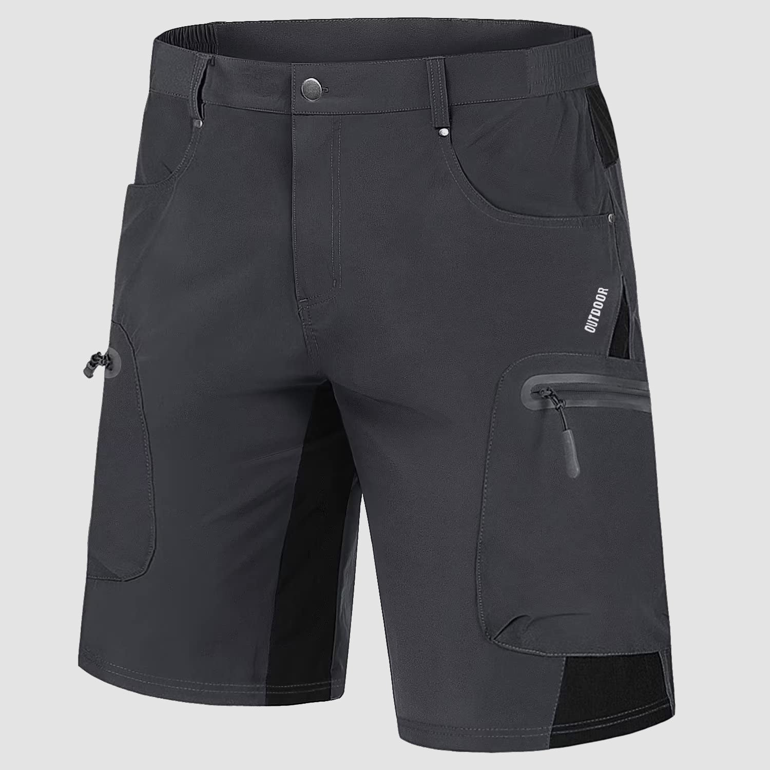 Dark Grey Men's Quick Dry Cargo Shorts - MAGCOMSEN #Color_Dark Grey
