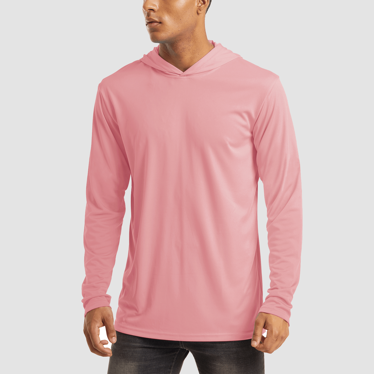 Men's Hooded UPF 50+ Sun Protection Long Sleeve Athletic Fishing Shirts