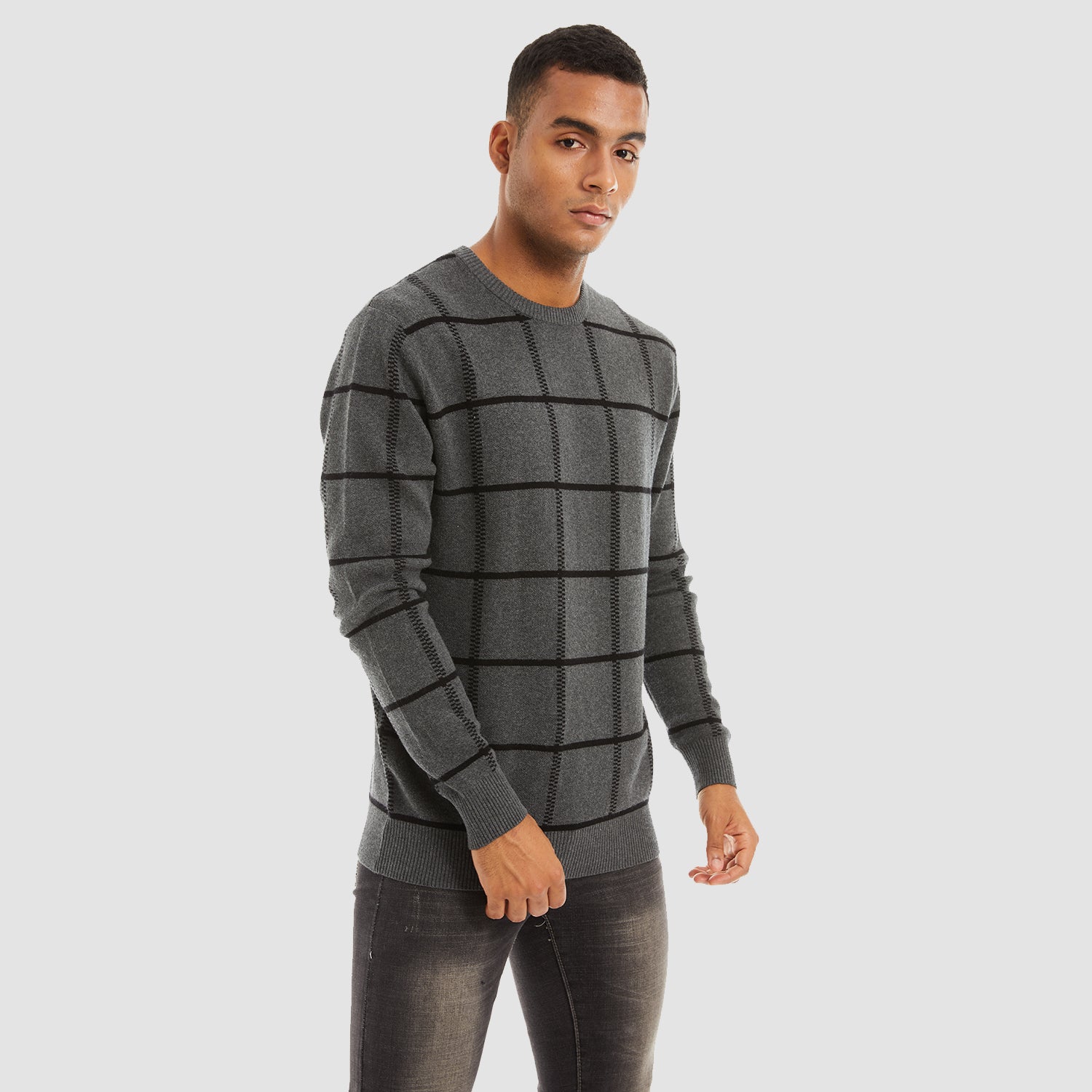 Men's Casual Knitted Sweaters Crewneck Pullover Cotton Sweatshirt Soft Lightweight Autumn