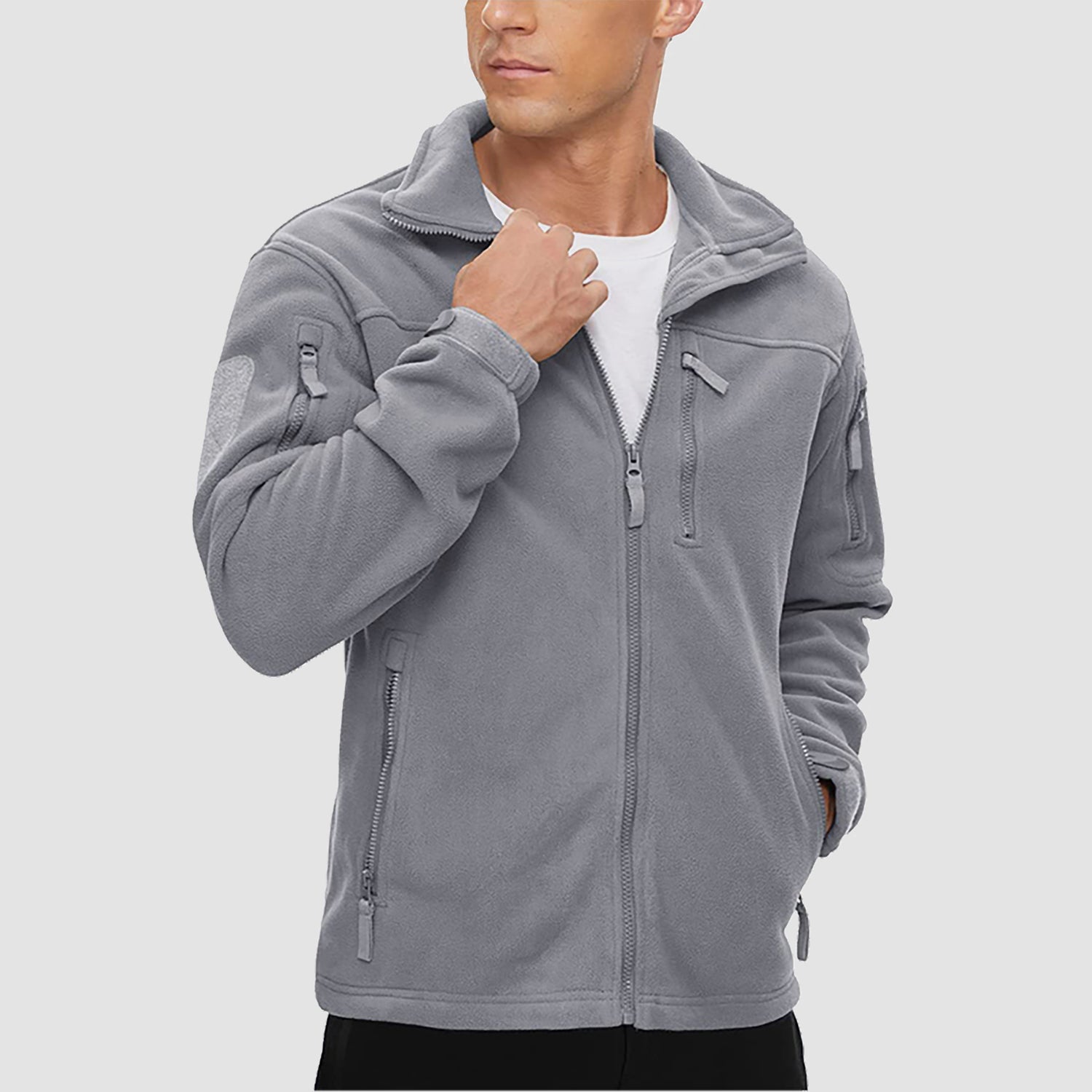 Men's Fleece Tactical Jacket Stand Collar Military Field Jackets - MAGCOMSEN