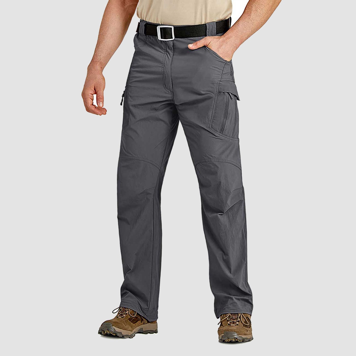 Men's Hiking Pants with 9 Pockets Quick Dry Cargo Trousers