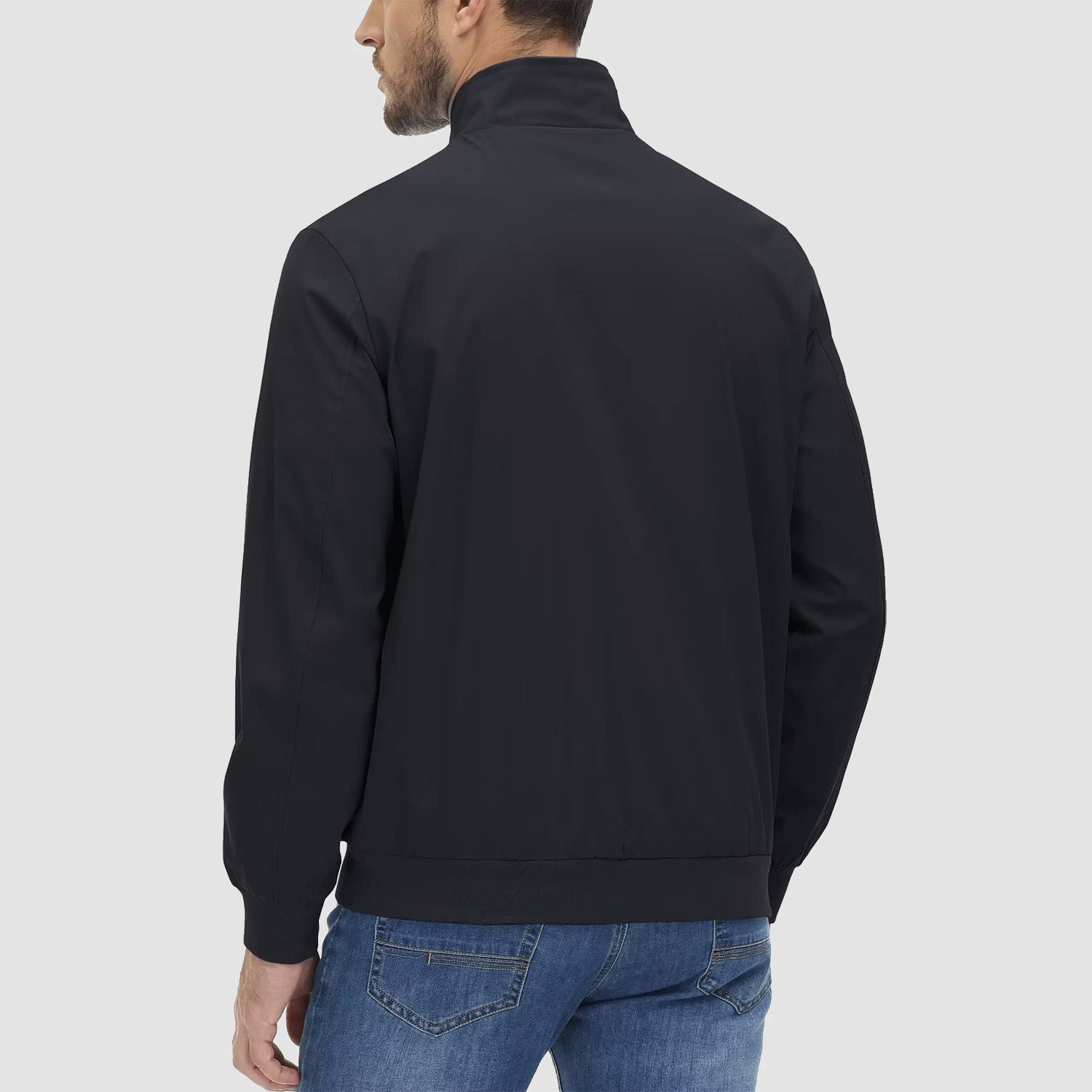 Men's Jacket Stand Collar Lightweight Windproof Outwear - MAGCOMSEN