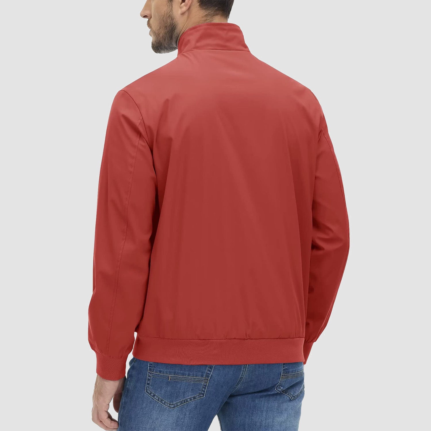 Men's Jacket Stand Collar Lightweight Windproof Outwear - MAGCOMSEN