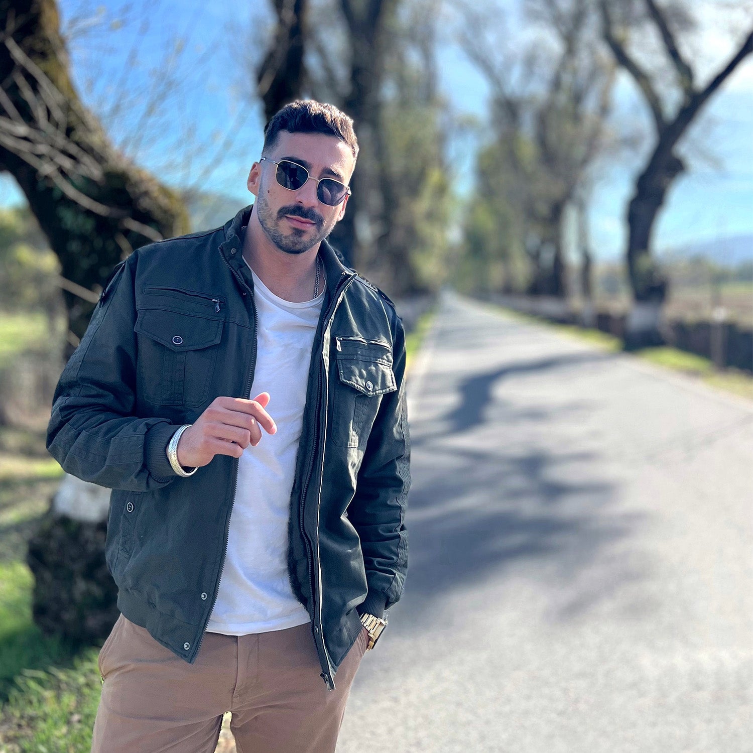 Men's Winter Cargo Jacket Military Pilot Coat Fleece Warm Stand Collar Tactical Jacket - MAGCOMSEN