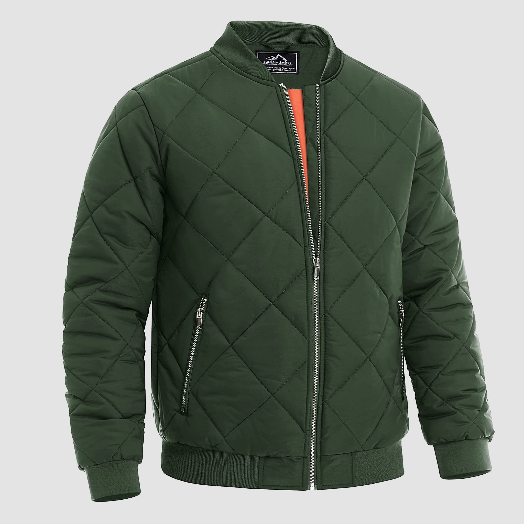 Men's Winter Bomber Jacket Outerwear with Zipper Pockets Thicken Warm Windbreaker Coats - MAGCOMSEN