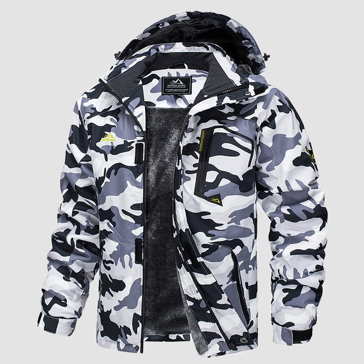Men's Water-Repellent Winter Ski Jacket with Fleece Lining - MAGCOMSEN #Color_Grey Camo