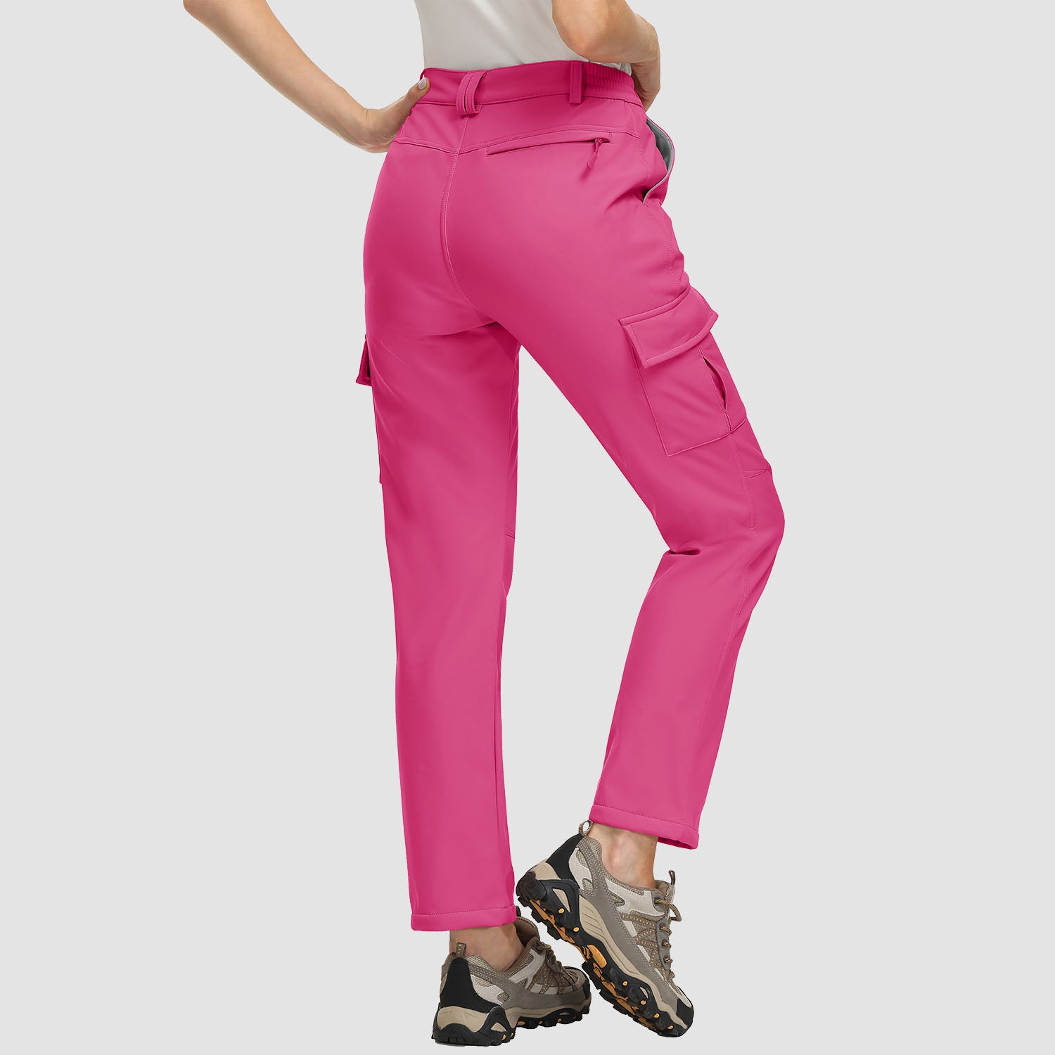 Women's Fleece Lined Softshell Pants Water-resistant Hiking Pants - MAGCOMSEN