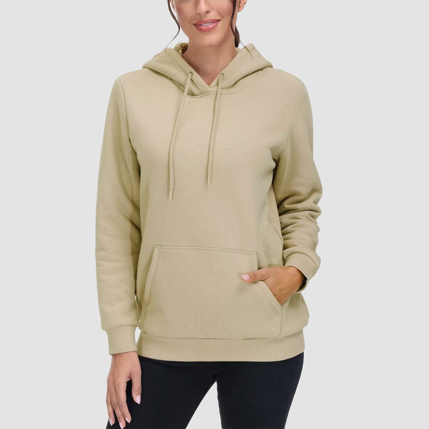 Women's Sherpa Hoodies Fleece Lined Sweatshirtst Pullover With Kanga Pocket - MAGCOMSEN