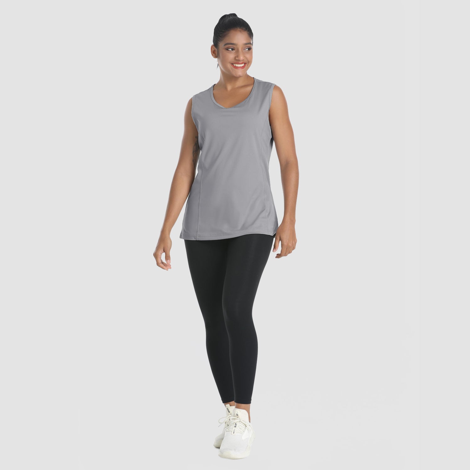 Women's UPF 80+ Tank Top - Quick Dry Workout & Outdoor Light Grey by MAGCOMSEN #Color_Light Grey