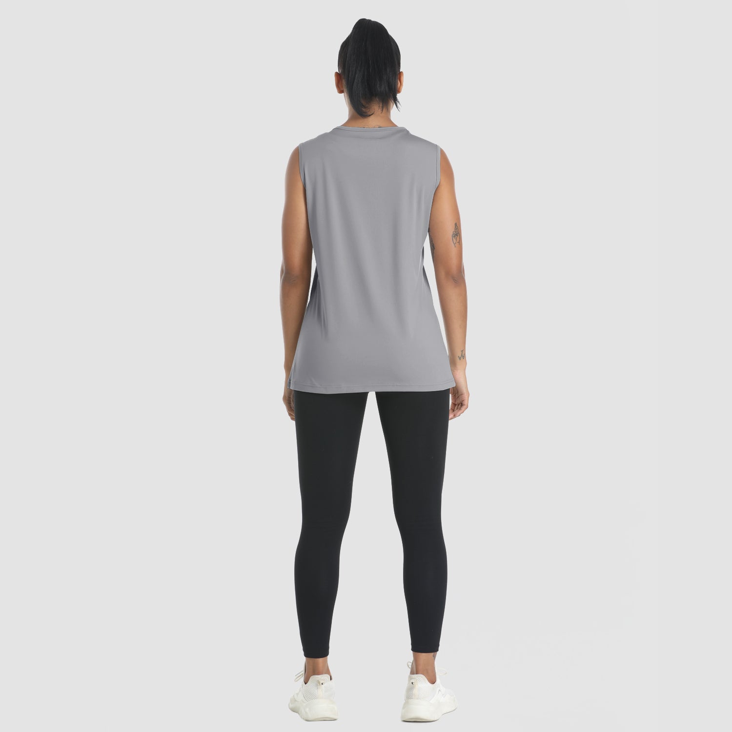 Women's UPF 80+ Tank Top - Quick Dry Workout & Outdoor Light Grey by MAGCOMSEN #Color_Light Grey
