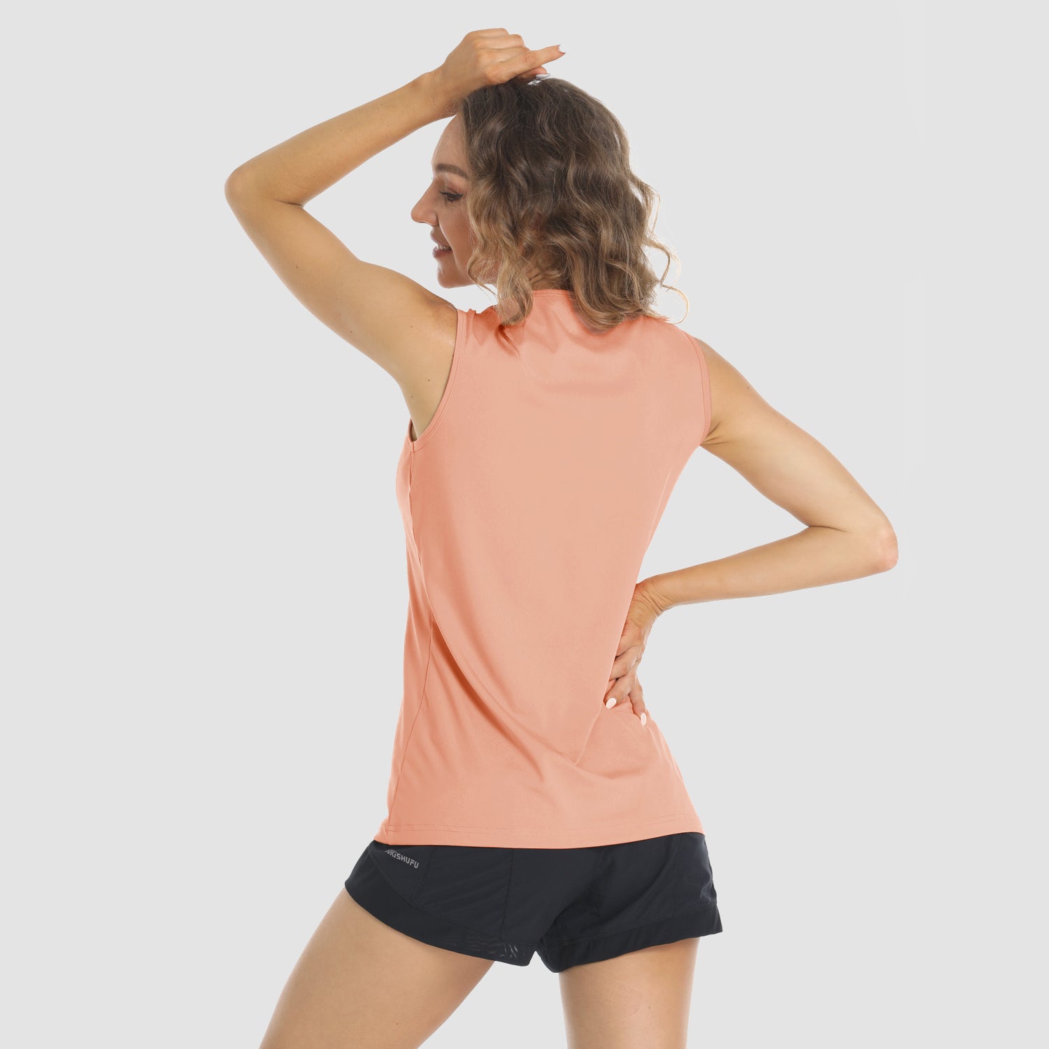 Women's UPF 80+ Tank Top - Quick Dry Workout & Outdoor Apricot by MAGCOMSEN #Color_Apricot