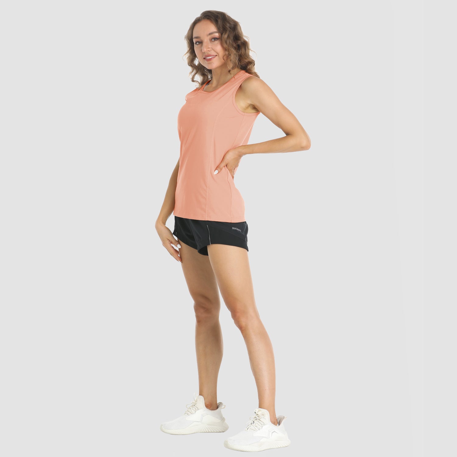 Women's UPF 80+ Tank Top - Quick Dry Workout & Outdoor Apricot by MAGCOMSEN #Color_Apricot