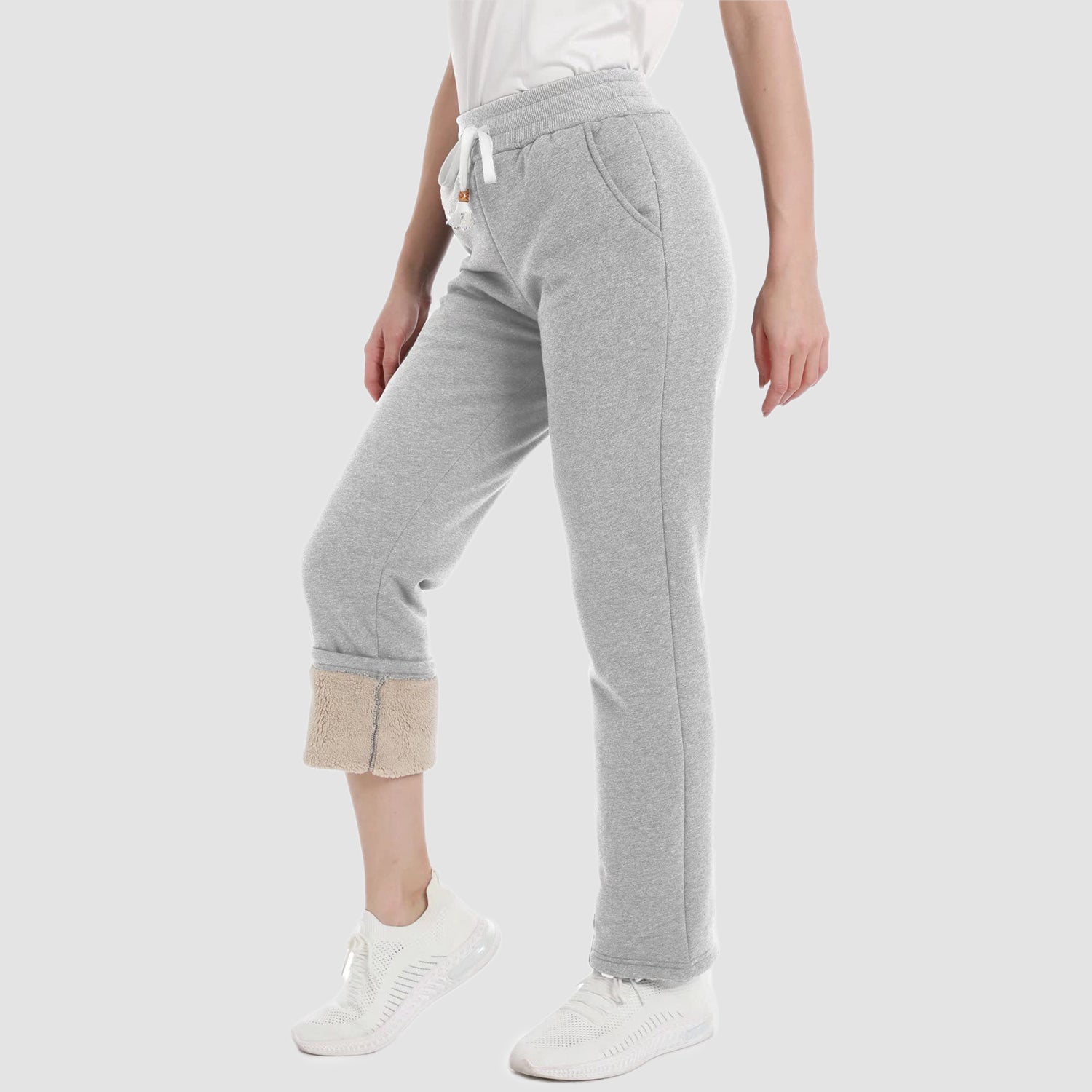 Women's Warm Winter Pants Sherpa Lined Athletic Sweatpants Jogger Pants with 3 Pockets - MAGCOMSEN