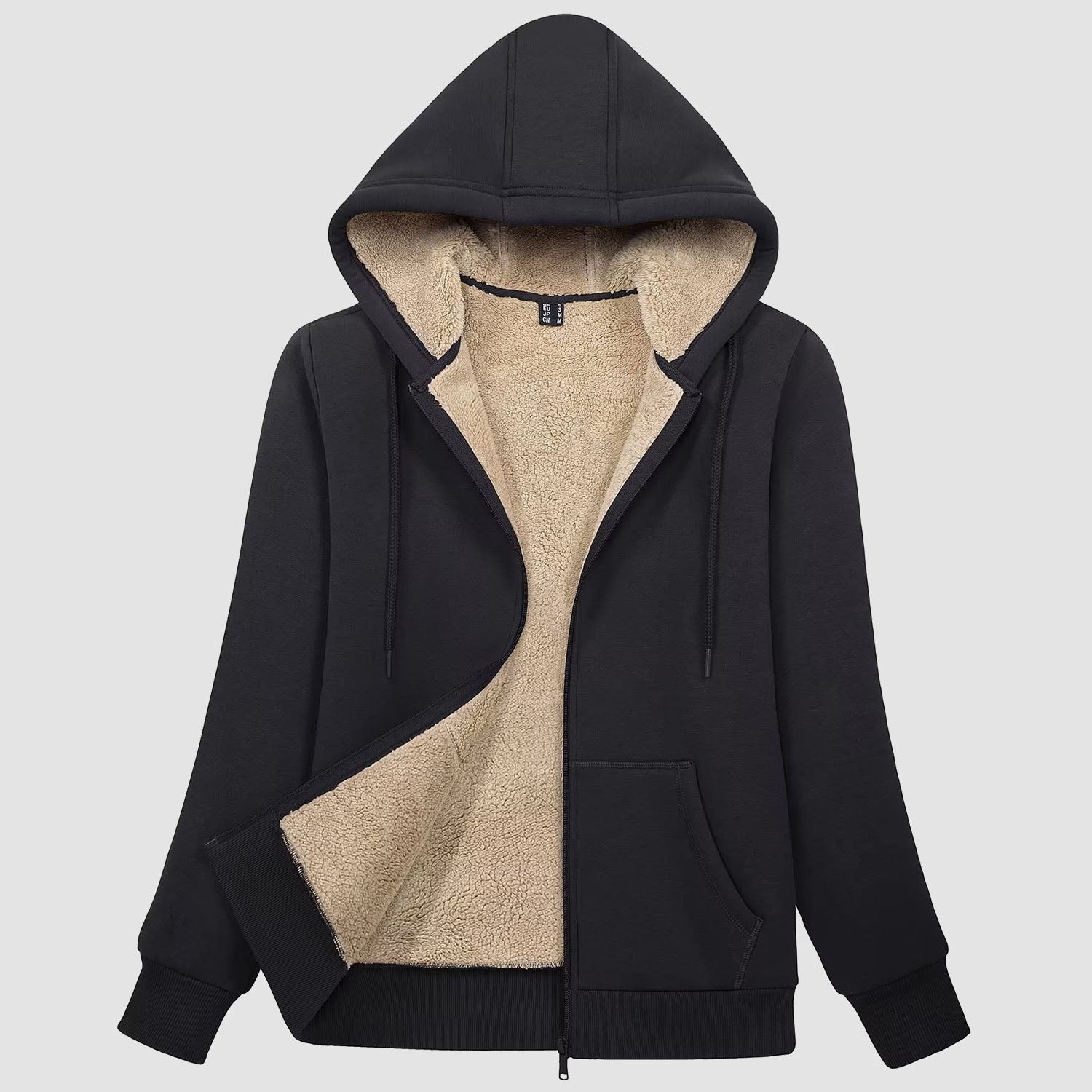 Women's Zip-Up Sherpa Lined Fleece Hoodie Jacket - MAGCOMSEN