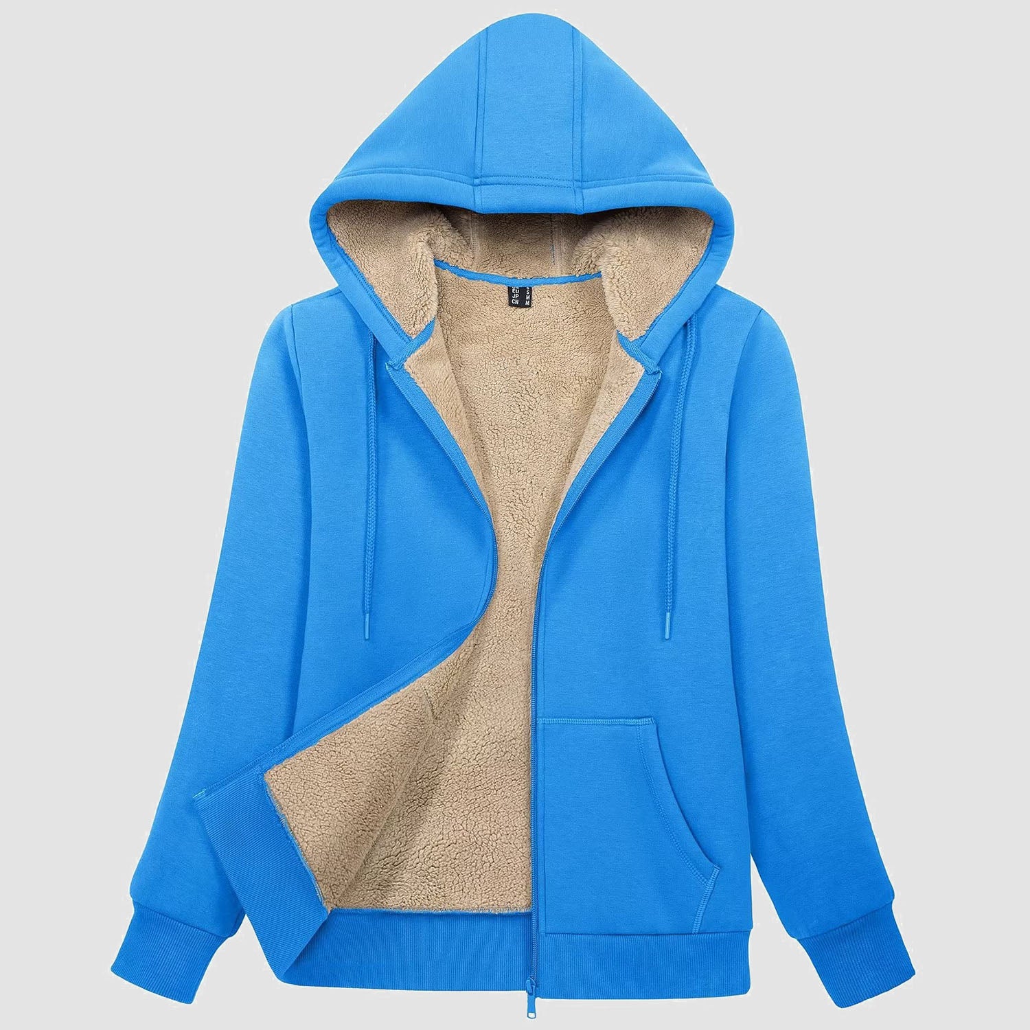 Women's Zip-Up Sherpa Lined Fleece Hoodie Jacket - MAGCOMSEN