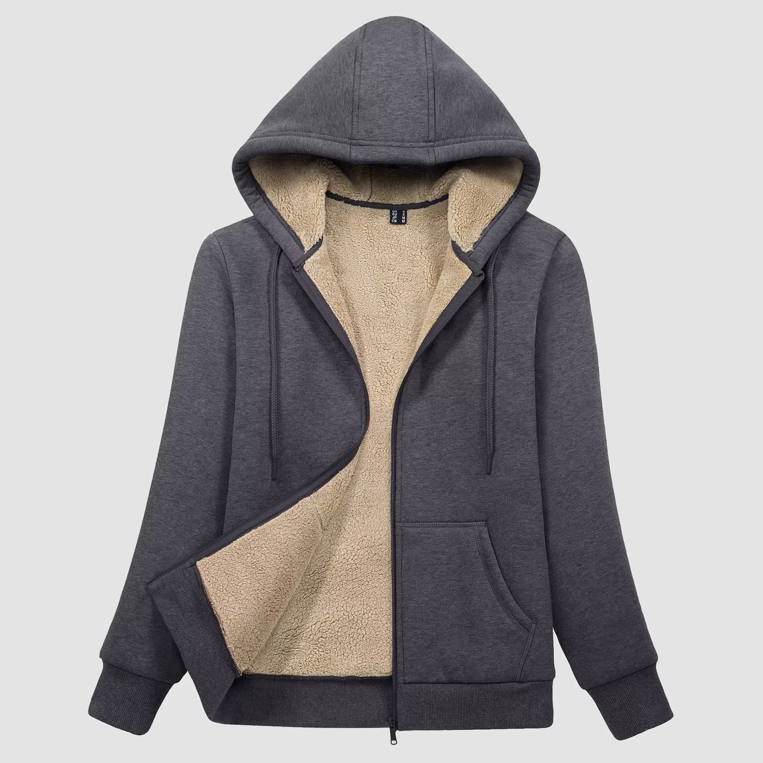 Women's Zip-Up Sherpa Lined Fleece Hoodie Jacket - MAGCOMSEN