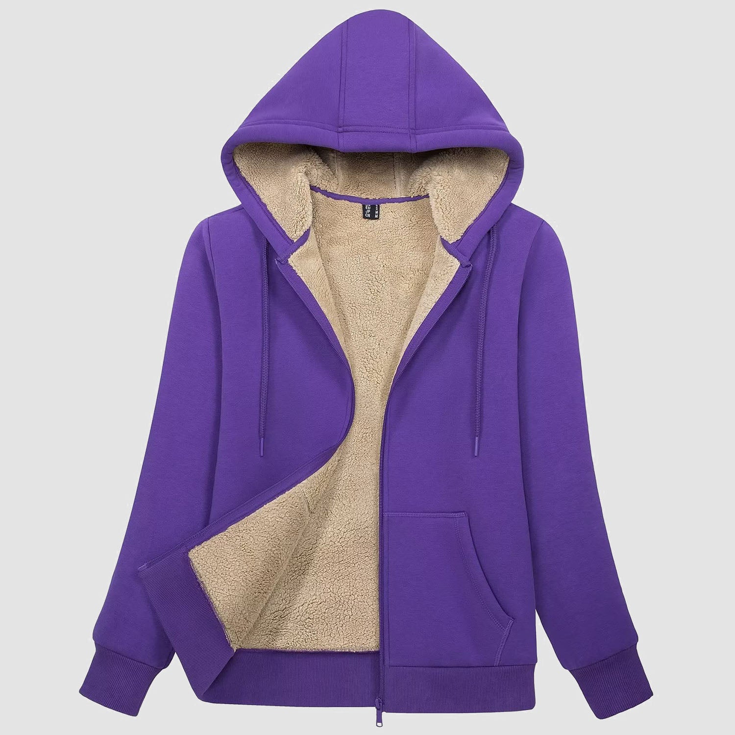 Women's Zip-Up Sherpa Lined Fleece Hoodie Jacket - MAGCOMSEN
