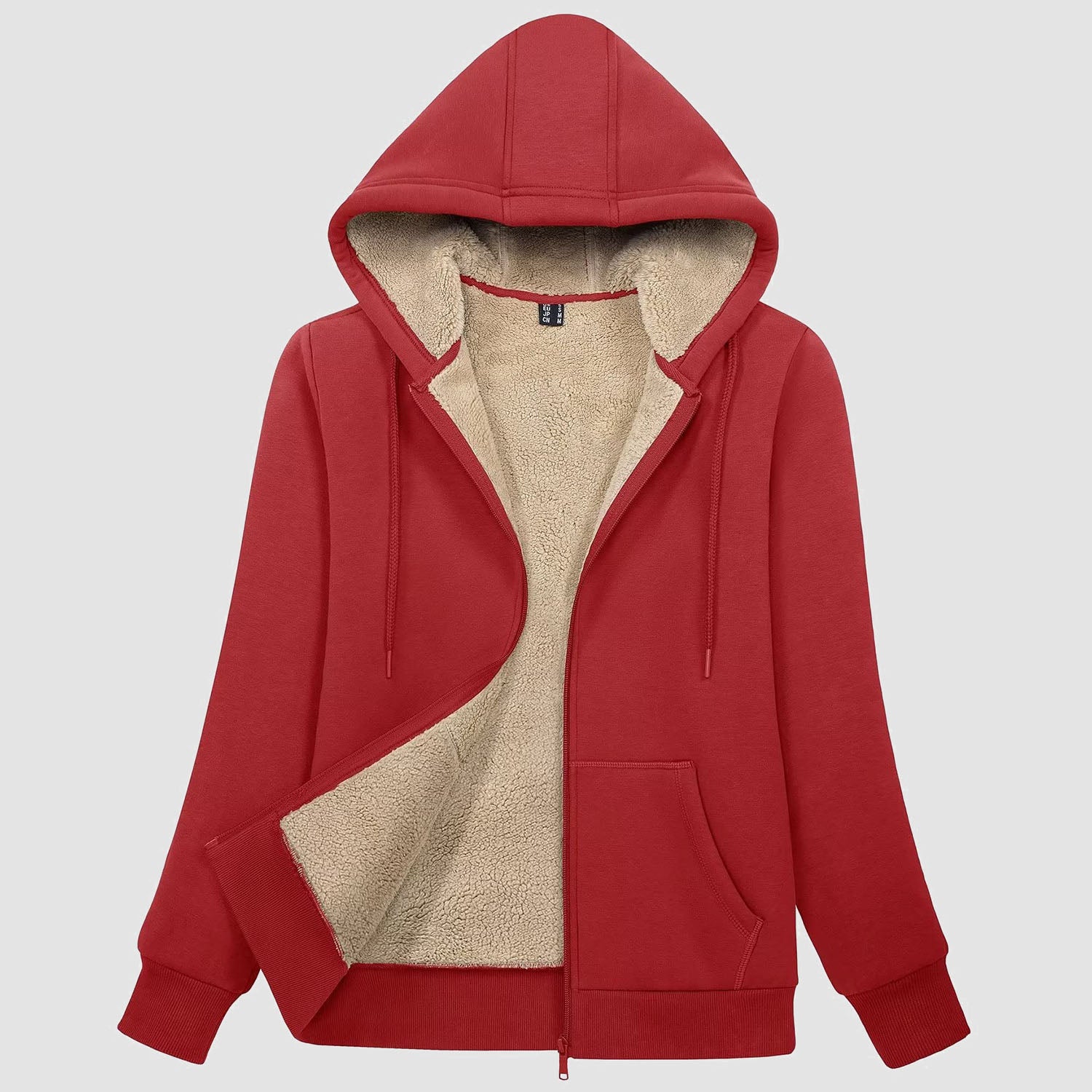 Women's Zip-Up Sherpa Lined Fleece Hoodie Jacket - MAGCOMSEN