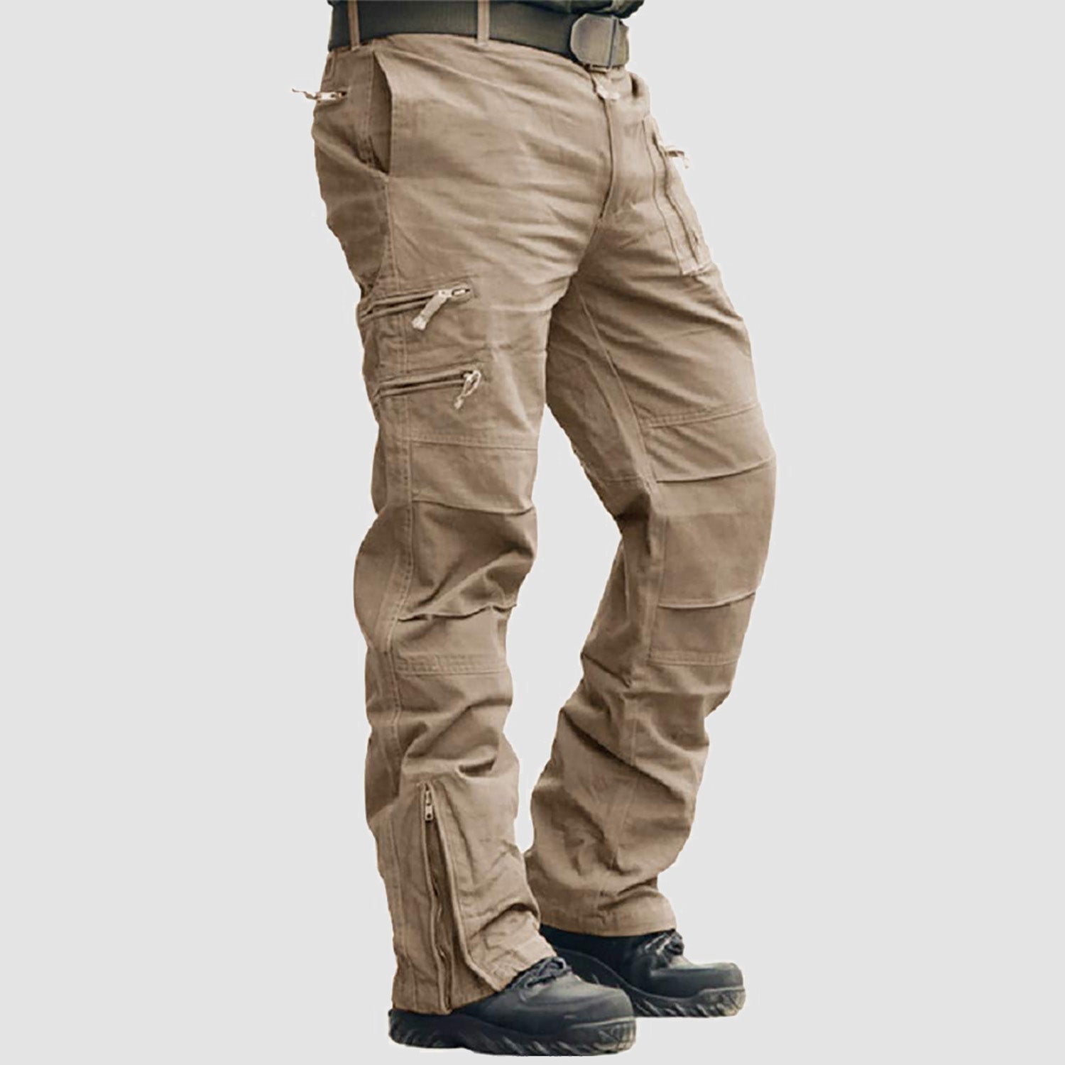 Men's Tactical Cargo Pants with 9 Pockets for Hiking - MAGCOMSEN Color_Sand