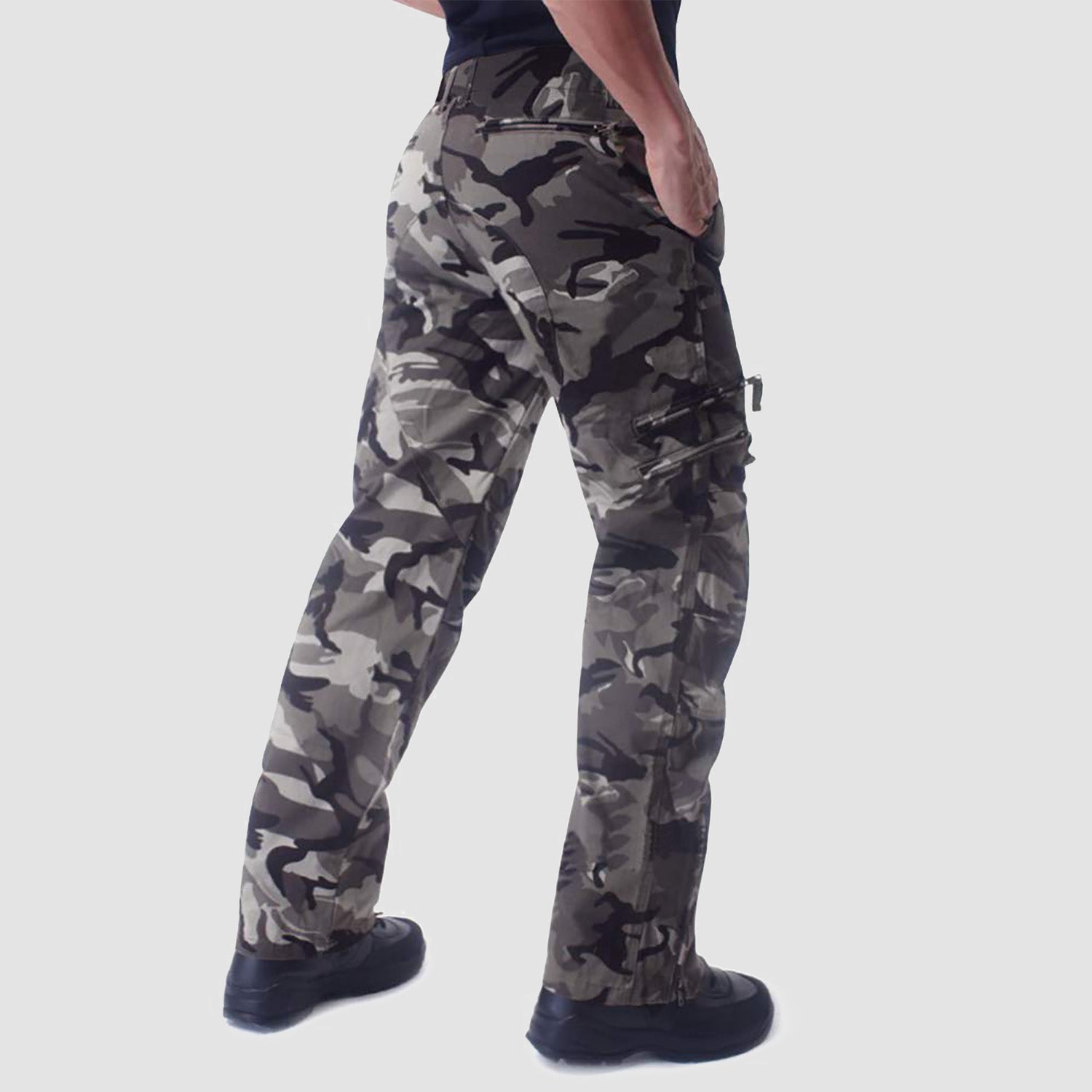 Men's Tactical Cargo Pants with 9 Pockets for Hiking - MAGCOMSEN Color_Grey Camo