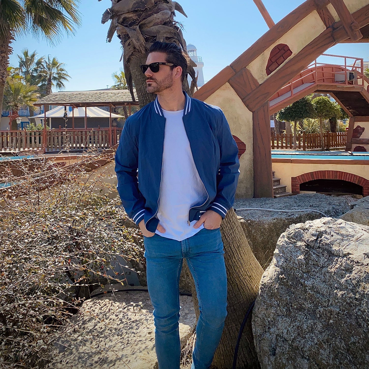 Men's Lightweight Bomber Jacket Casual Windbreaker - MAGCOMSEN