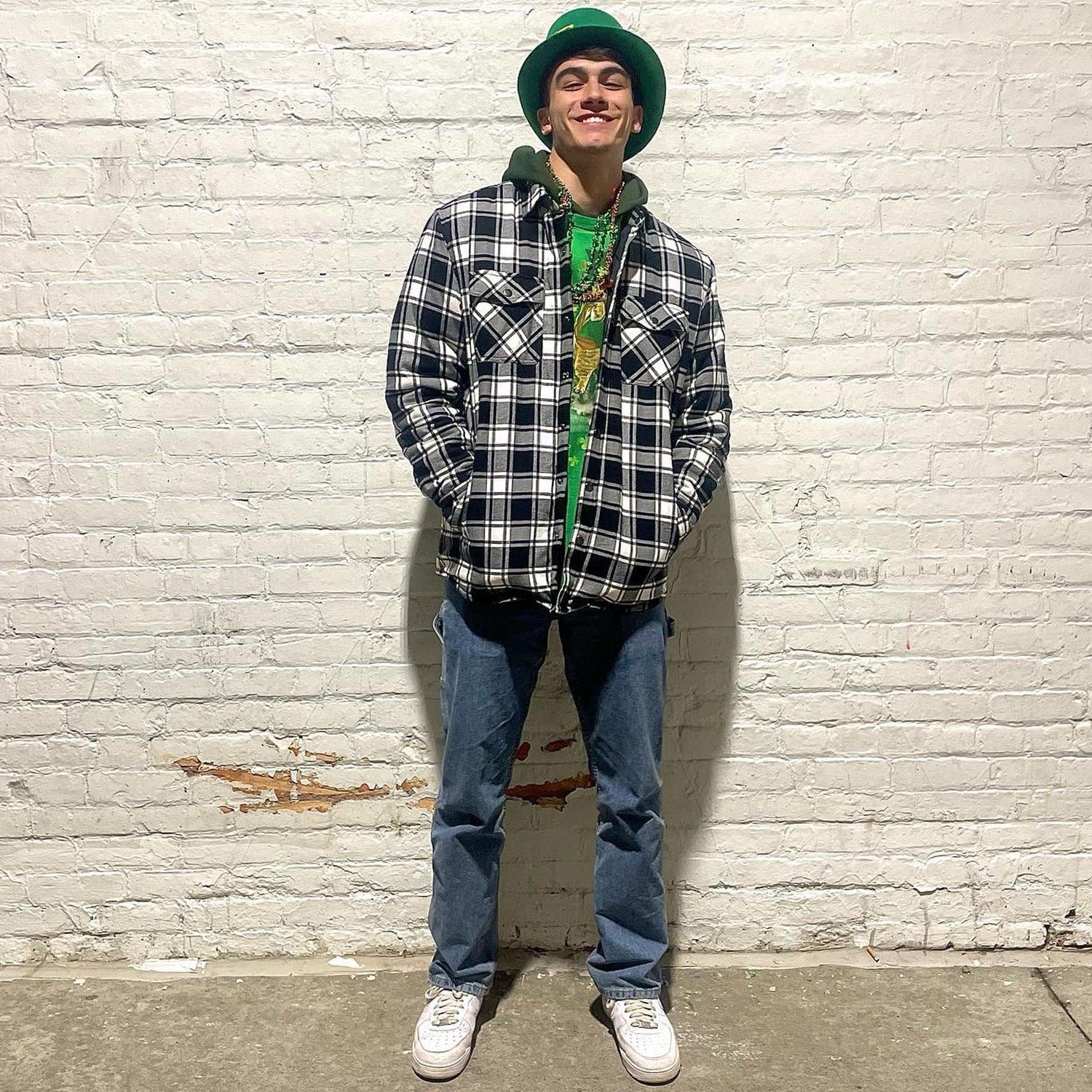 Black Men's Quilted Flannel Jacket - Warm Winter Padded Shirt - MAGCOMSEN