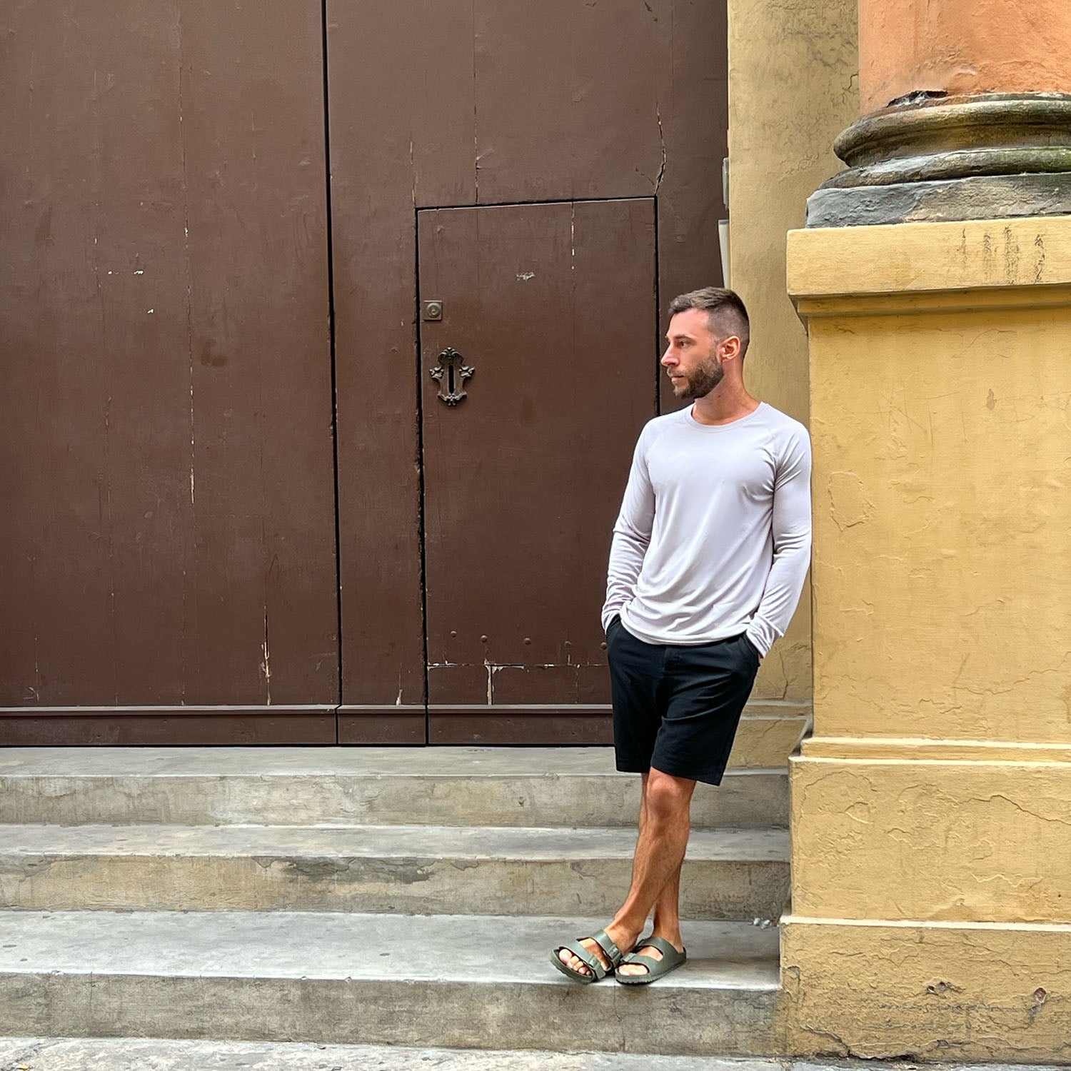 Grey MAGCOMSEN Men's UPF 50+ Quick Dry Shirt - Sun Protection for Hiking #Color_Grey