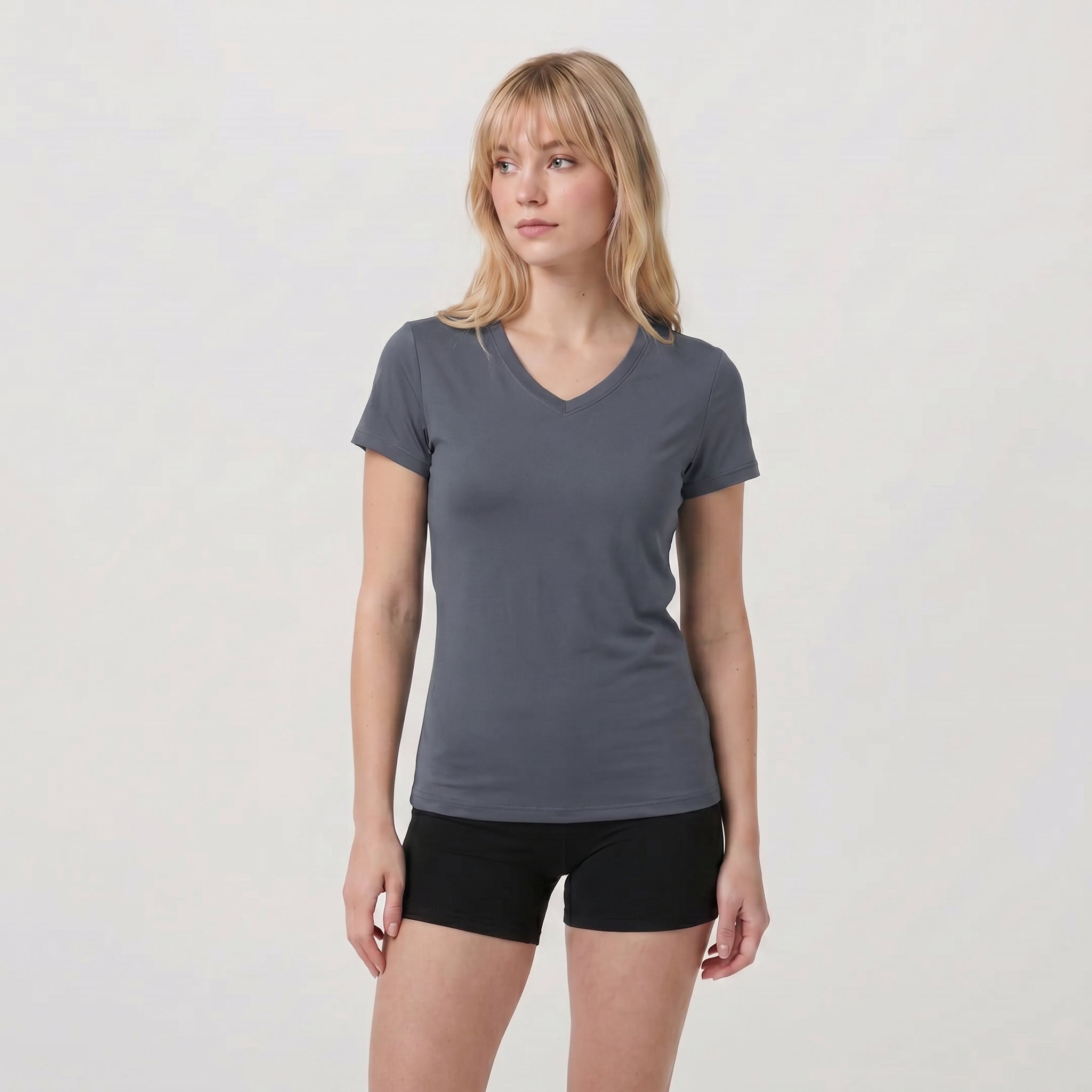 Women's Quick-Dry V-Neck Athletic T-Shirt