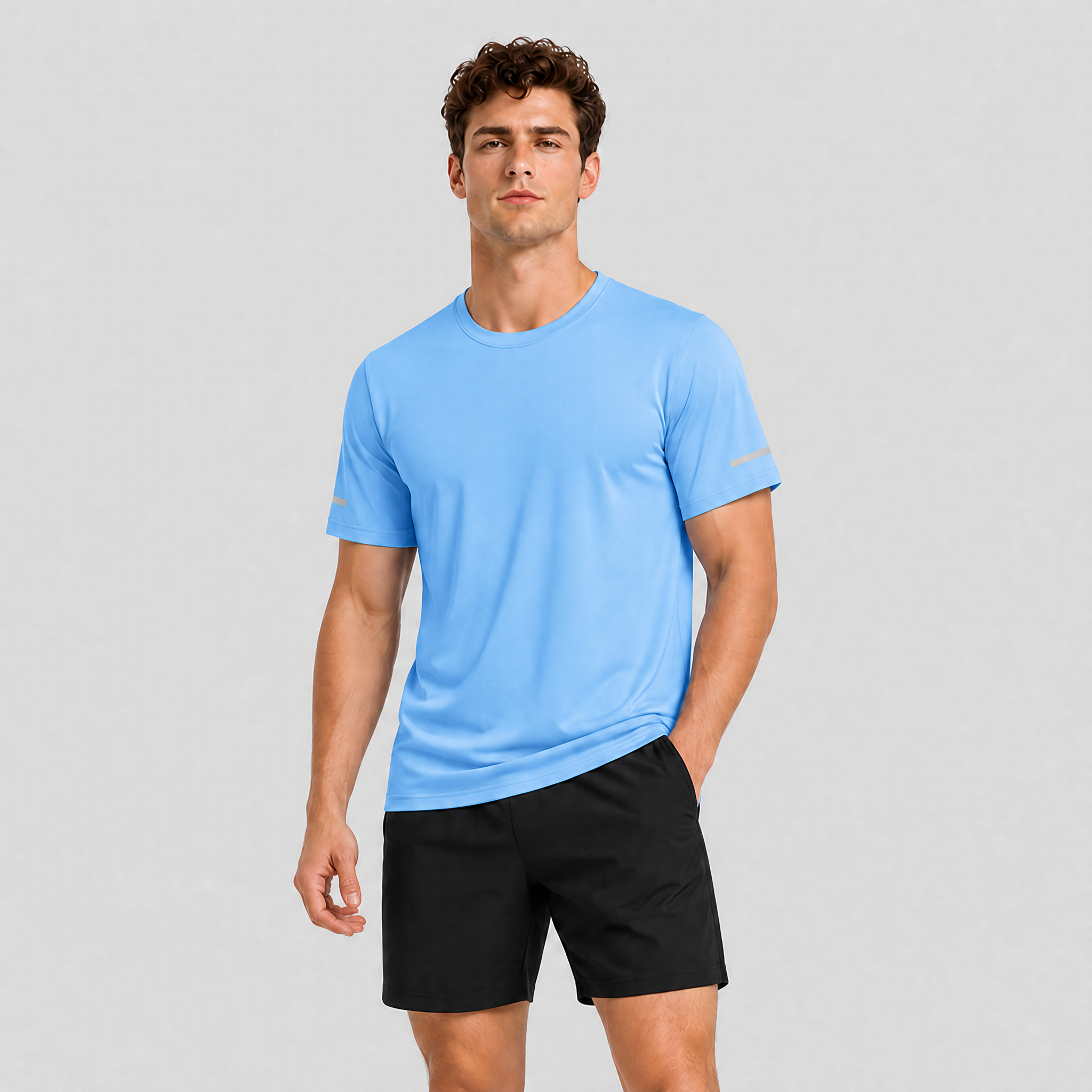 Sky Blue MAGCOMSEN Men's Dry Fit Sun Protection Stretch Training & Sports T-Shirts in #Color_Sky Blue