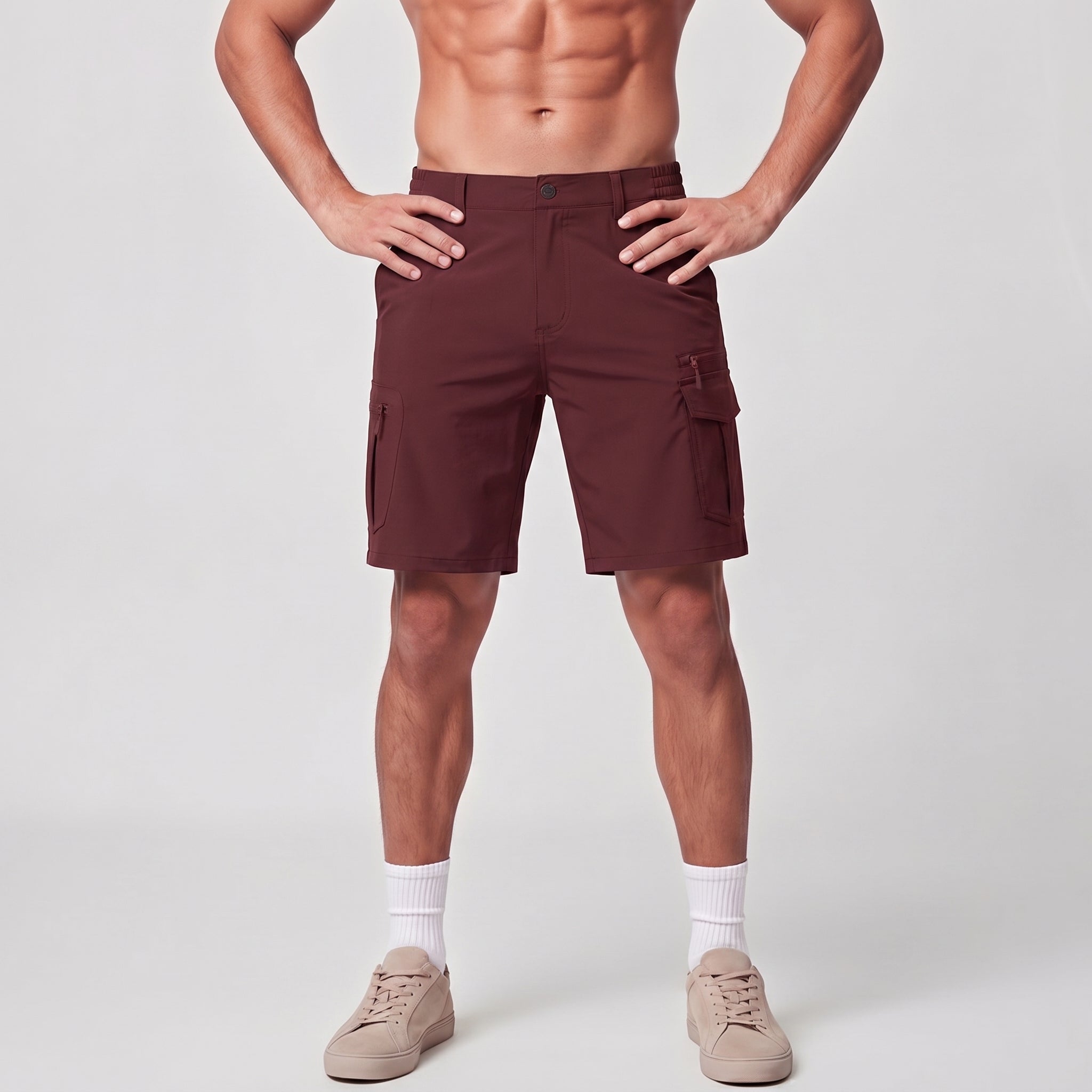 Men 9 Inch Hiking Cargo Shorts - Water Resistant 7 Pocket Stretch Tactical Shorts