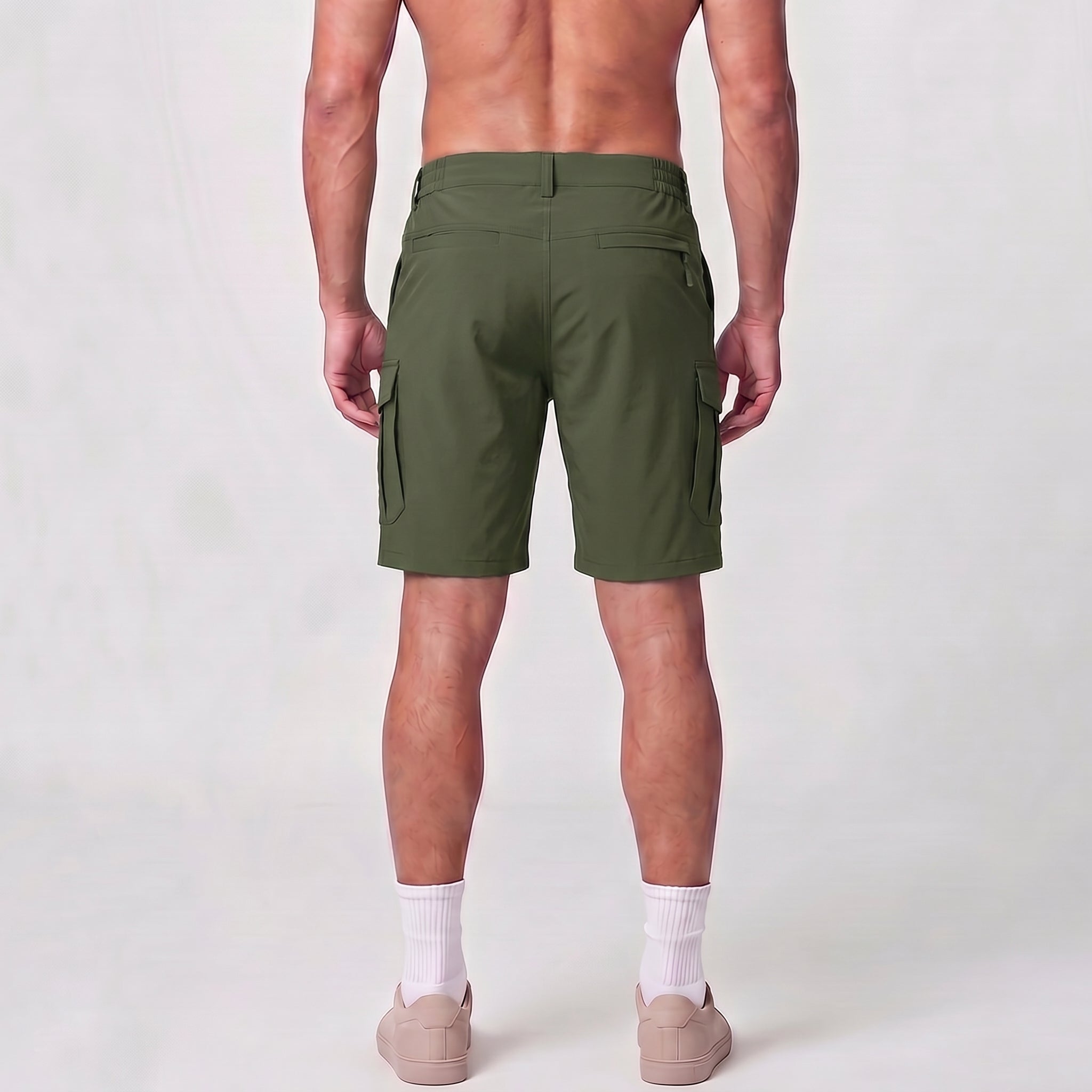 Men 9 Inch Hiking Cargo Shorts - Water Resistant 7 Pocket Stretch Tactical Shorts