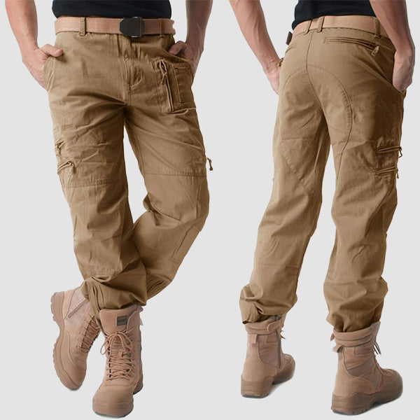 Men's Tactical Cargo Pants with 9 Pockets for Hiking - MAGCOMSEN Color_Dark Khaki