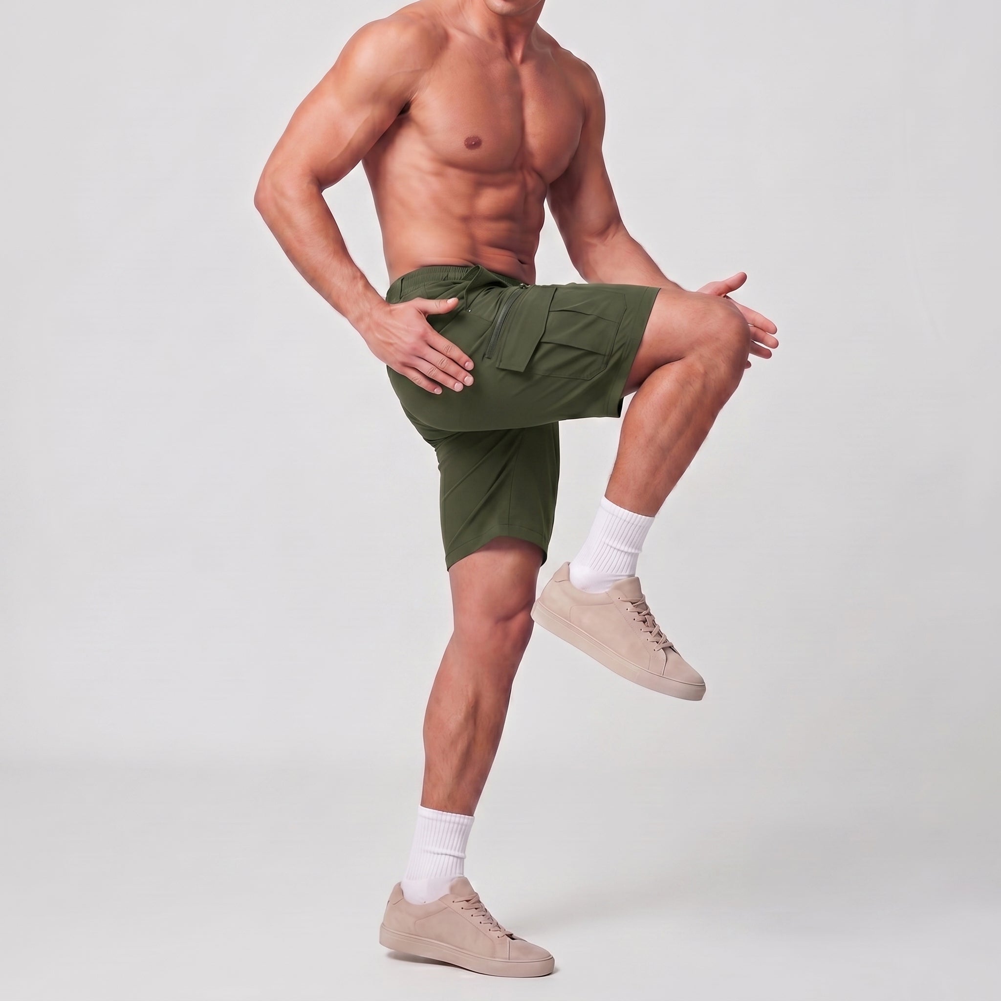 Men 9 Inch Hiking Cargo Shorts - Water Resistant 7 Pocket Stretch Tactical Shorts