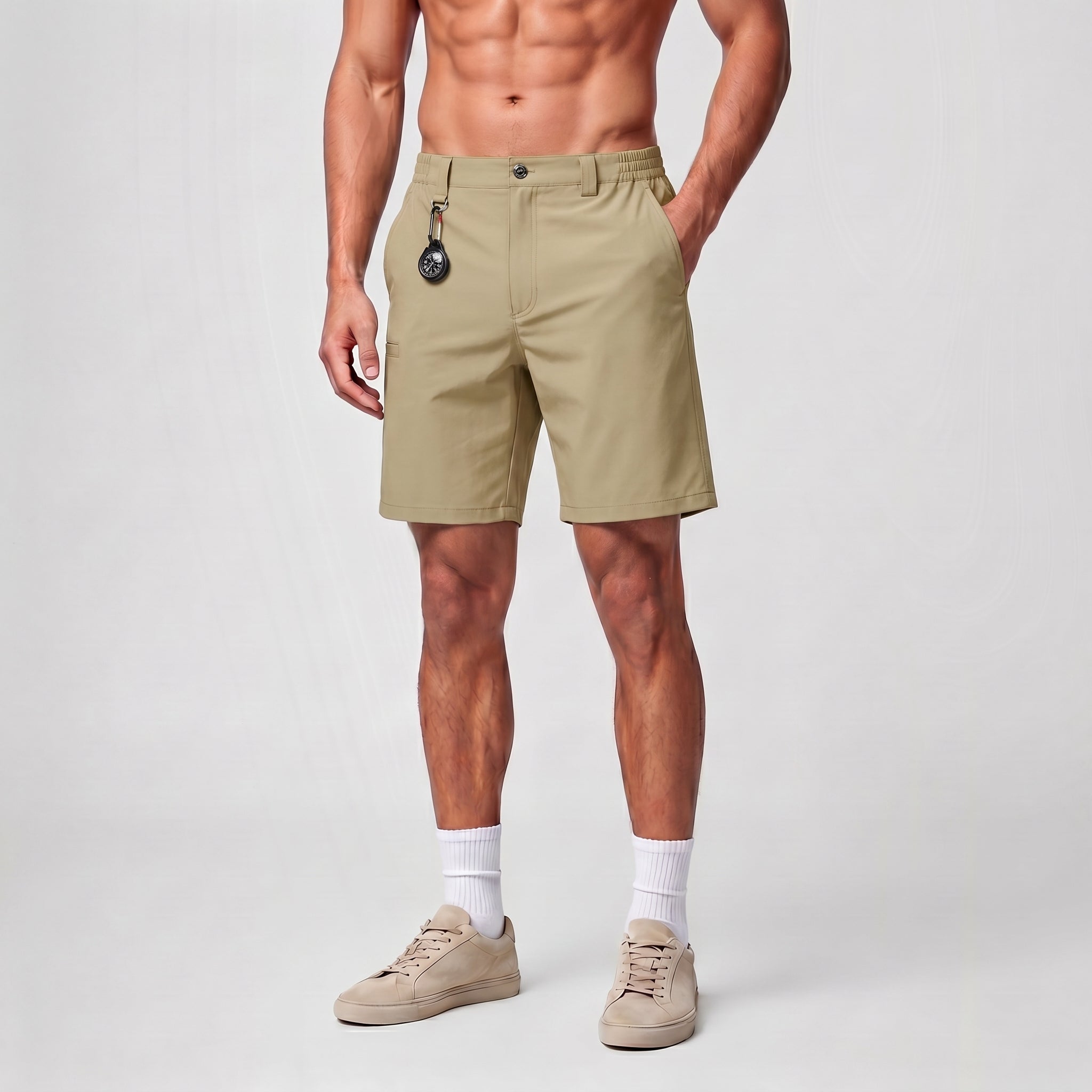 Men's Stretch Cotton Cargo Shorts - Below Knee Utility Work Shorts