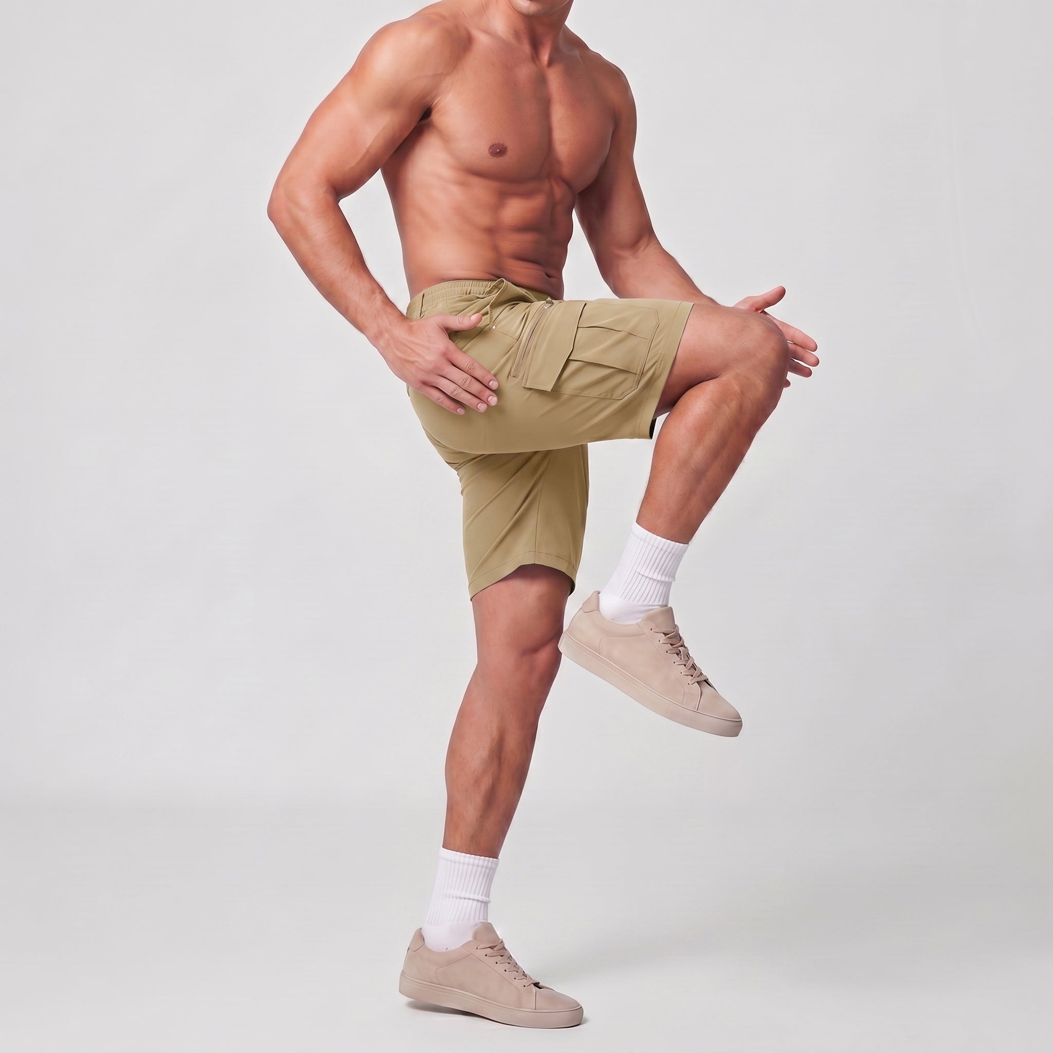 Men 9 Inch Hiking Cargo Shorts - Water Resistant 7 Pocket Stretch Tactical Shorts