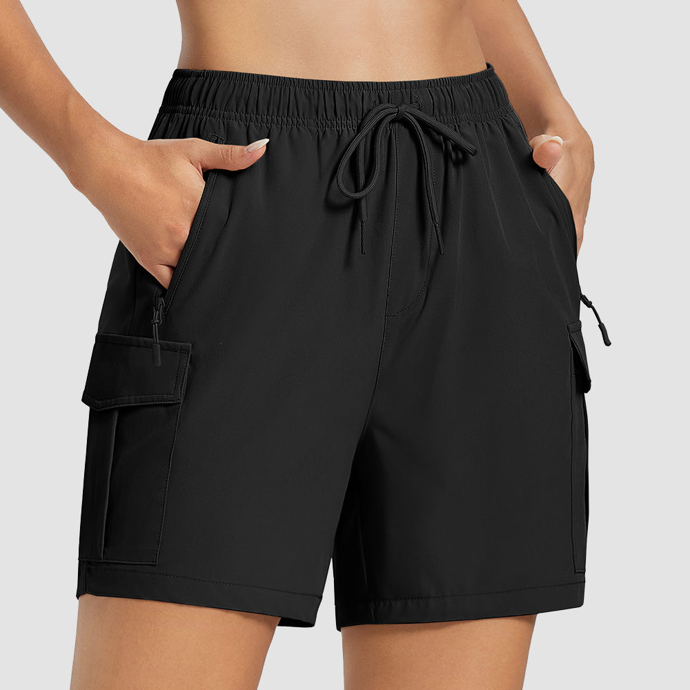 Women's 5 Inch Hiking Cargo Shorts - UPF 50+ Quick Dry Travel & Golf Shorts