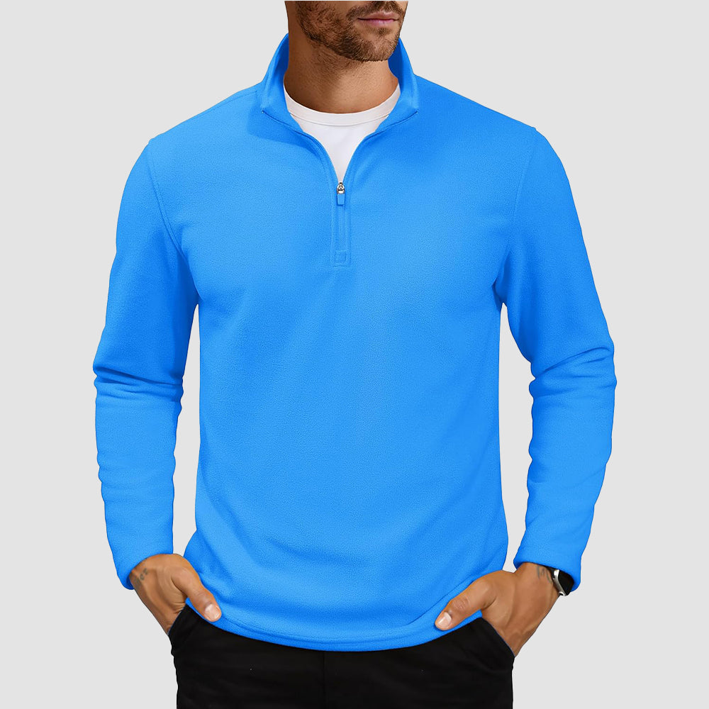 Men's Polar Fleece Pullover Quarter Zip Winter Sweatshirt