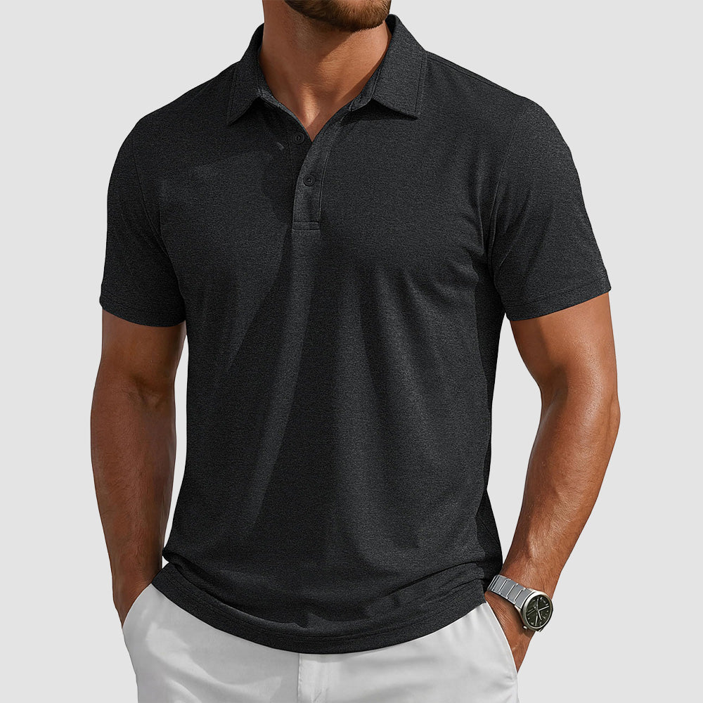 Men's Performance Polo Shirt - Lightweight Outdoor Polo Black by MAGCOMSEN