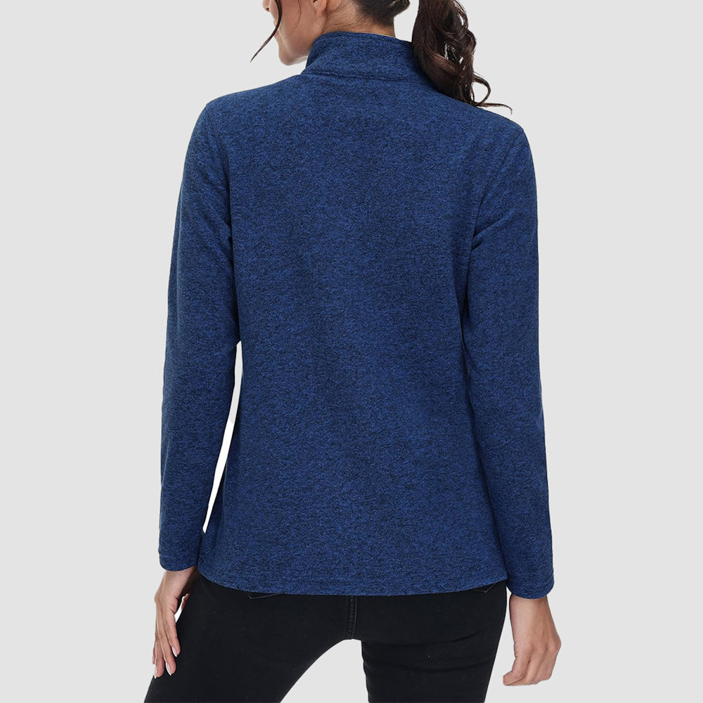 Women's Full Zip Fleece Jacket - Zip Pockets, Warm