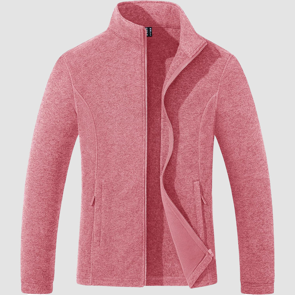 Women's Full Zip Fleece Jacket - Zip Pockets, Warm