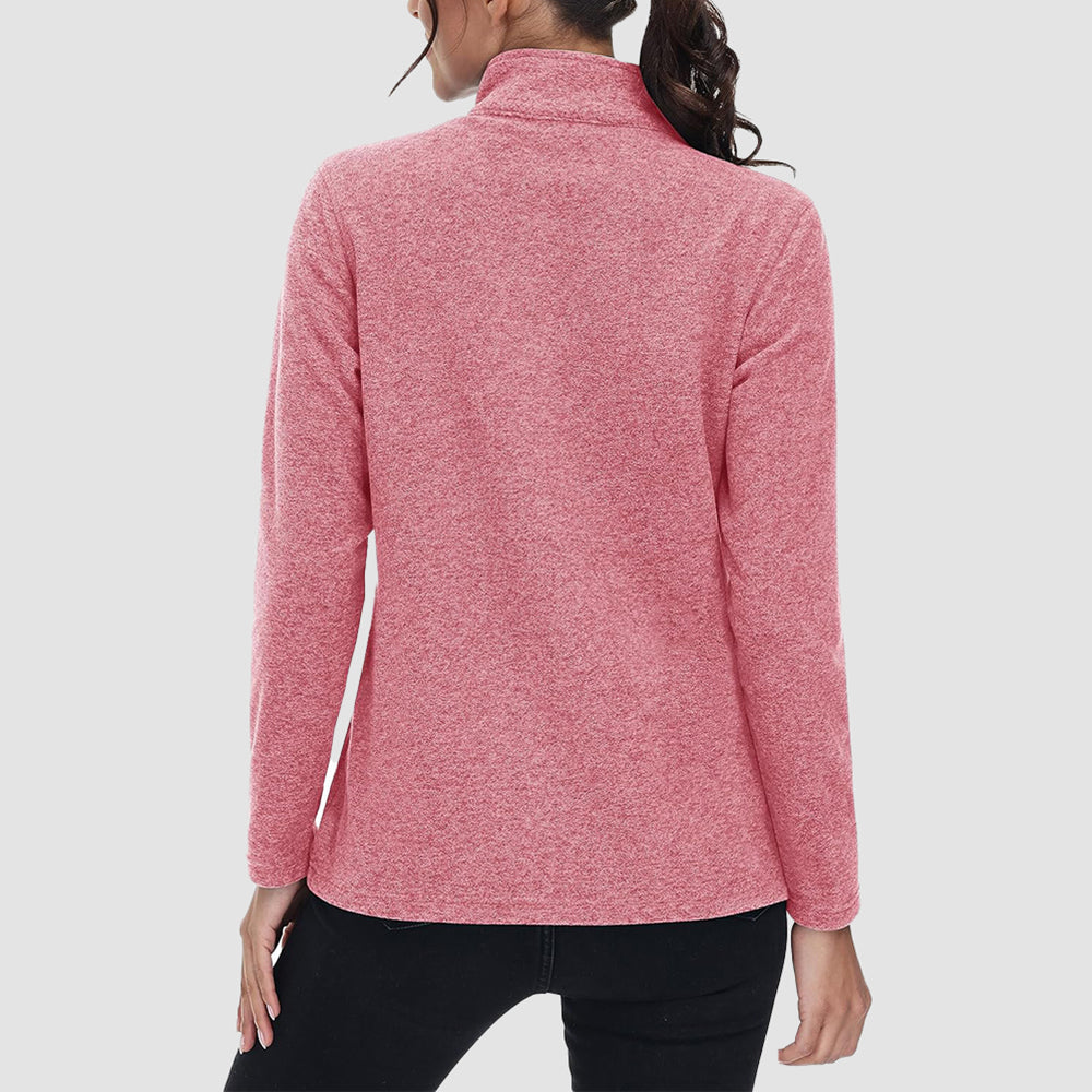 Women's Full Zip Fleece Jacket - Zip Pockets, Warm