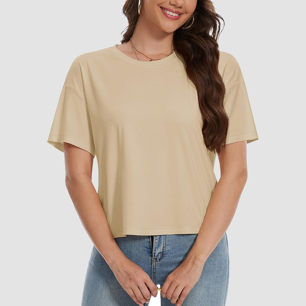 【New In】Women's Cotton UPF 50+ Summer Crop Top T-Shirt