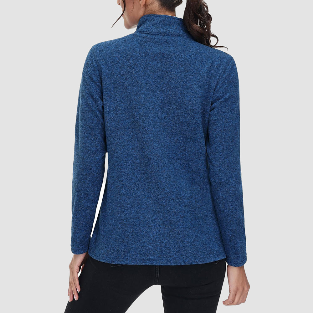 Women's Full Zip Fleece Jacket - Zip Pockets, Warm