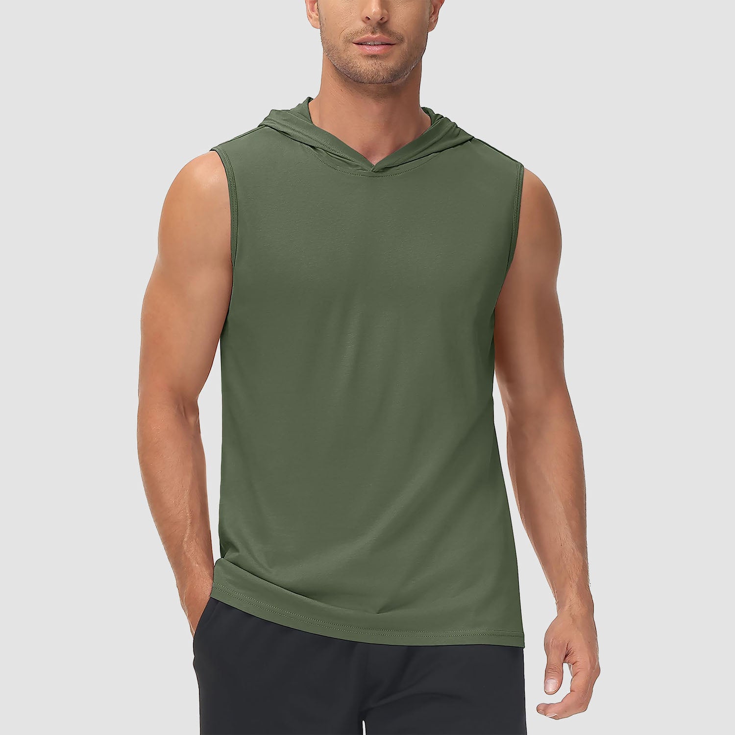 Men's Hooded Tank Sleeveless Sports Dressy Turquoise Tops