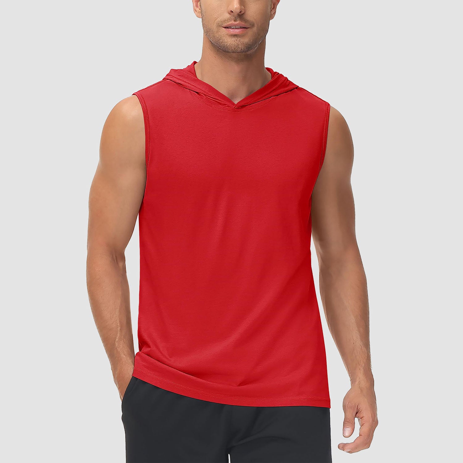 Men's Hooded Tank Sleeveless Sports Dressy Turquoise Tops