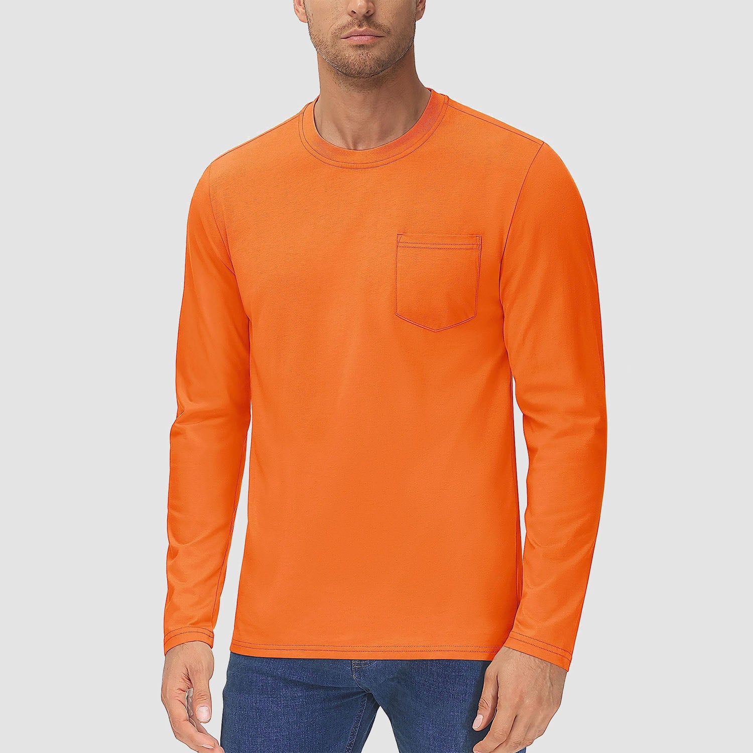 Men's Basic Long Sleeve Shirt Casual Lightweight T-Shirt