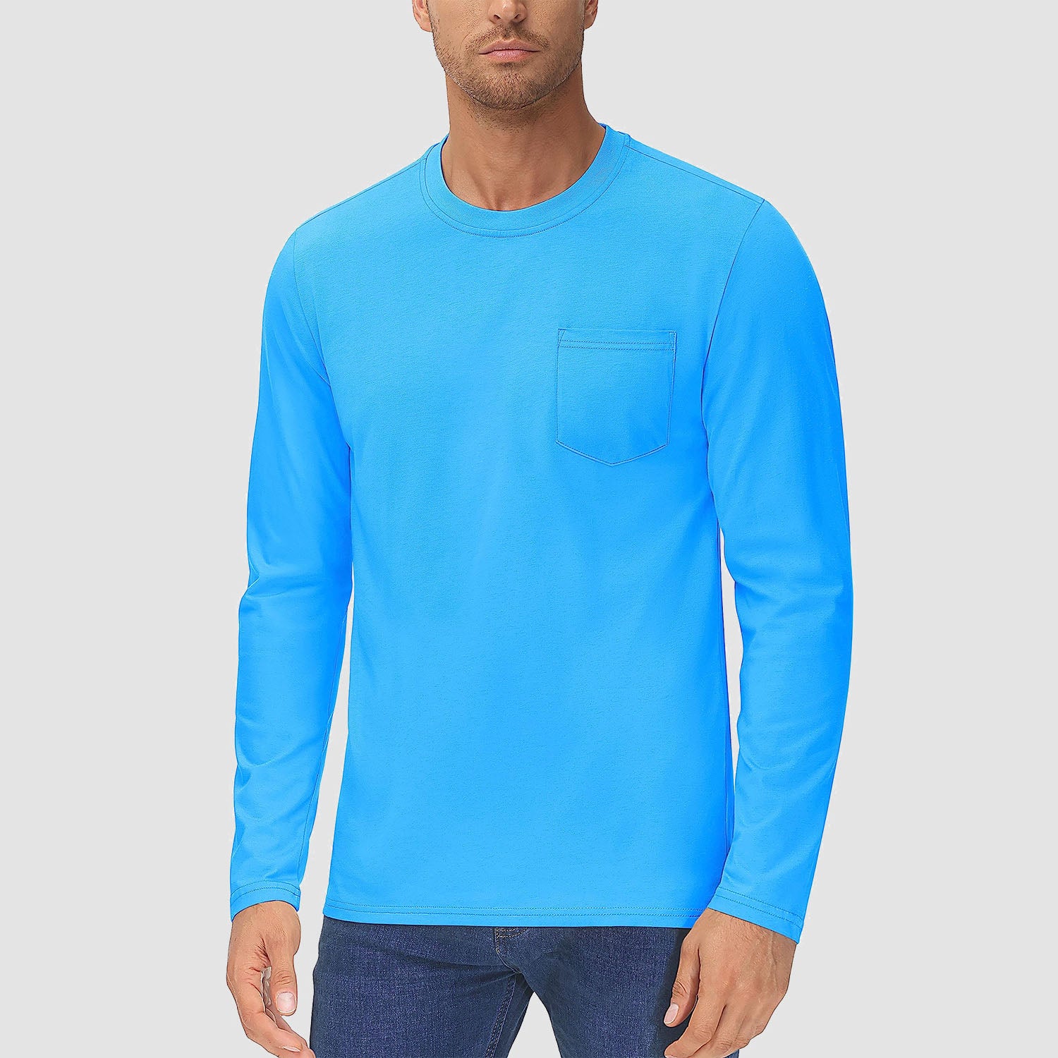 Men's Basic Long Sleeve Shirt Casual Lightweight T-Shirt