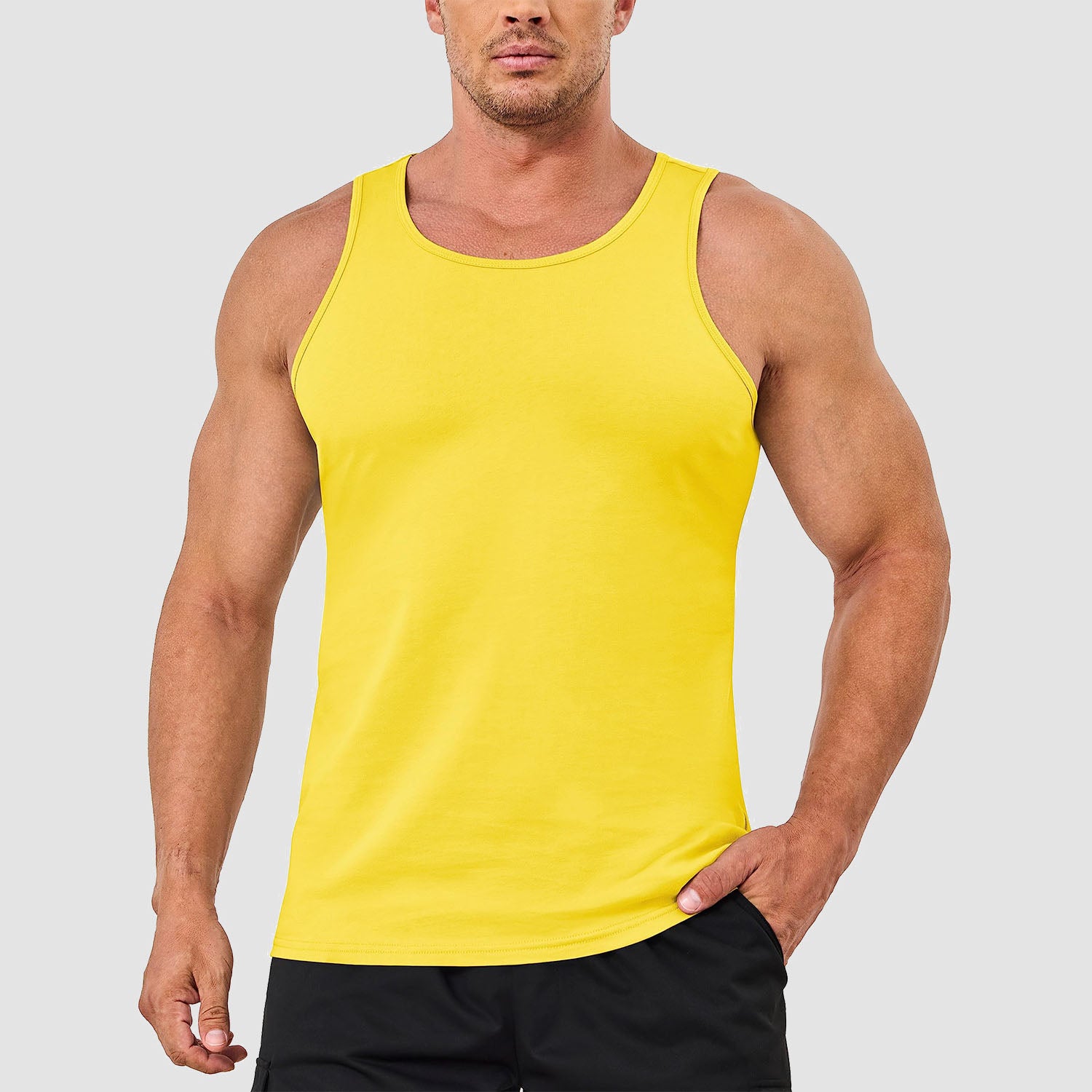 Men's Lightweight Cotton Sleeveless Muscle Tank Top